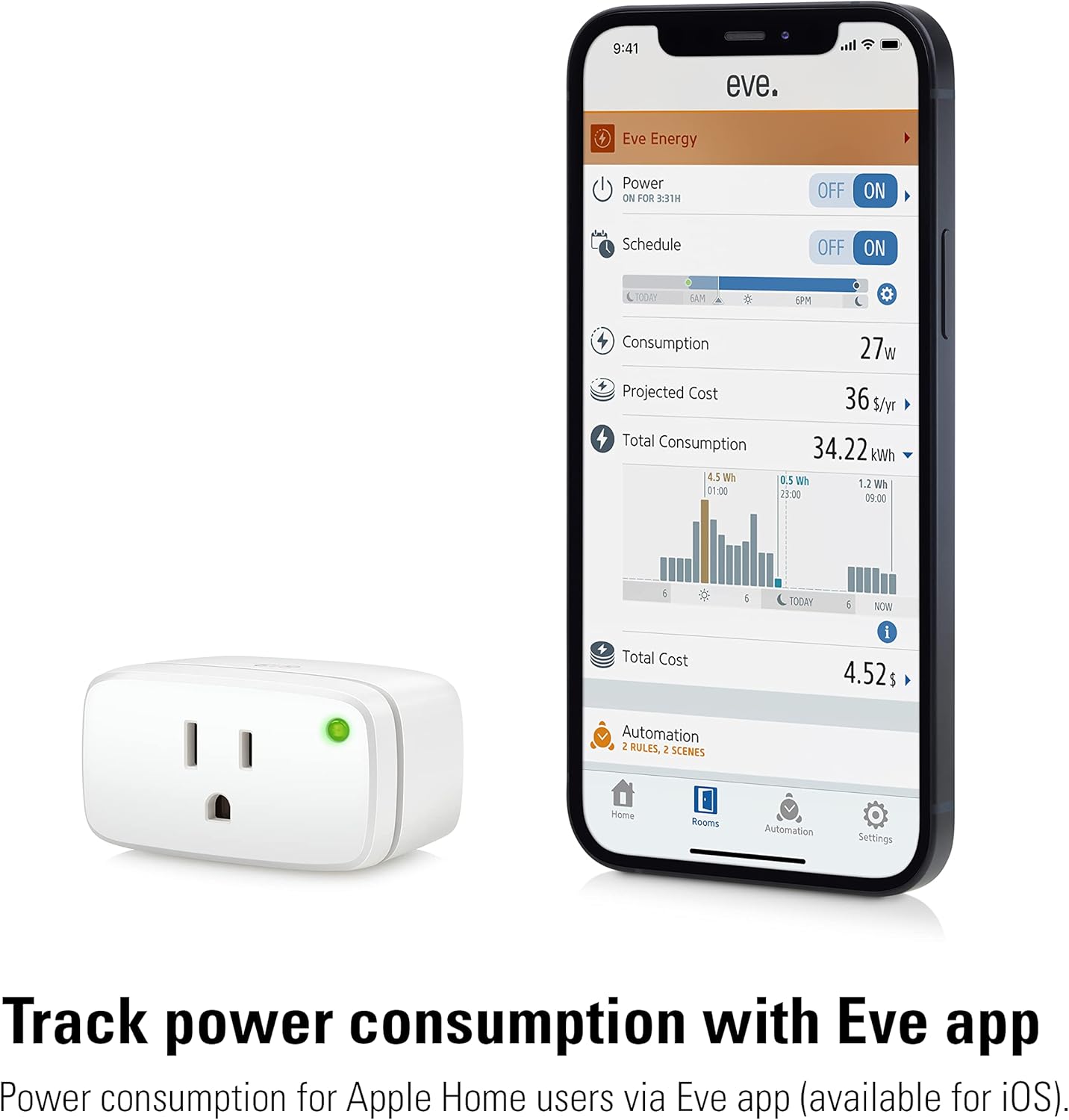 Eve Smart Plug & Power Meter (Matter) - 2-Pack