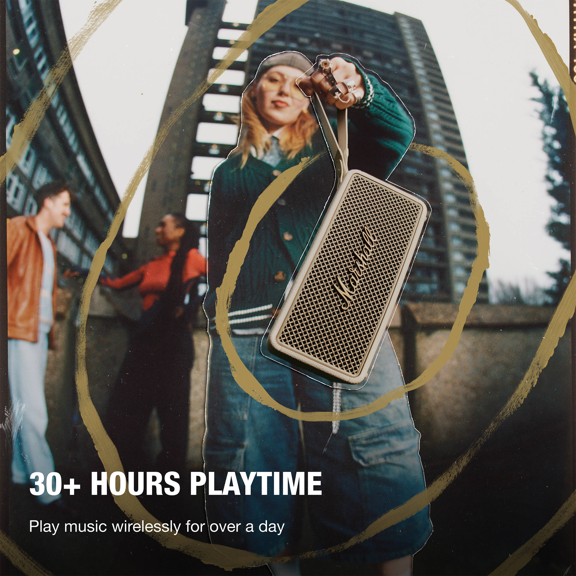 Marshall Middleton II Portable Bluetooth Speaker (Black & Brass)