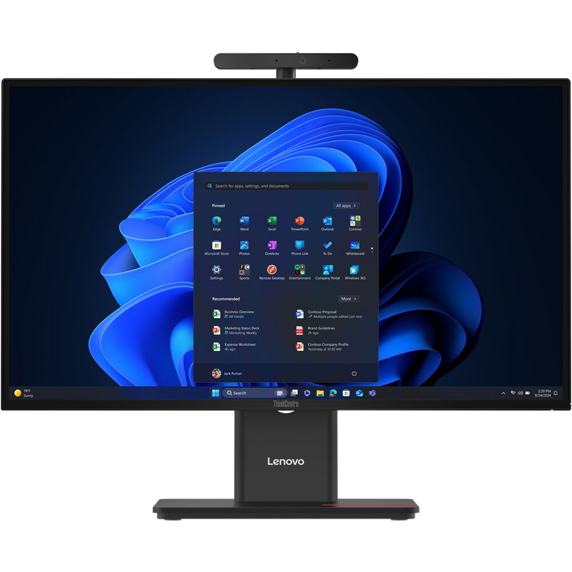 Lenovo ThinkCentre M90a Gen 6 13AT0006US All-in-One Desktop Computer - Intel Core Ultra 5 2nd Gen 225 - 16 GB - 512 GB SSD - 23.8" Full HD Touchscreen - Black