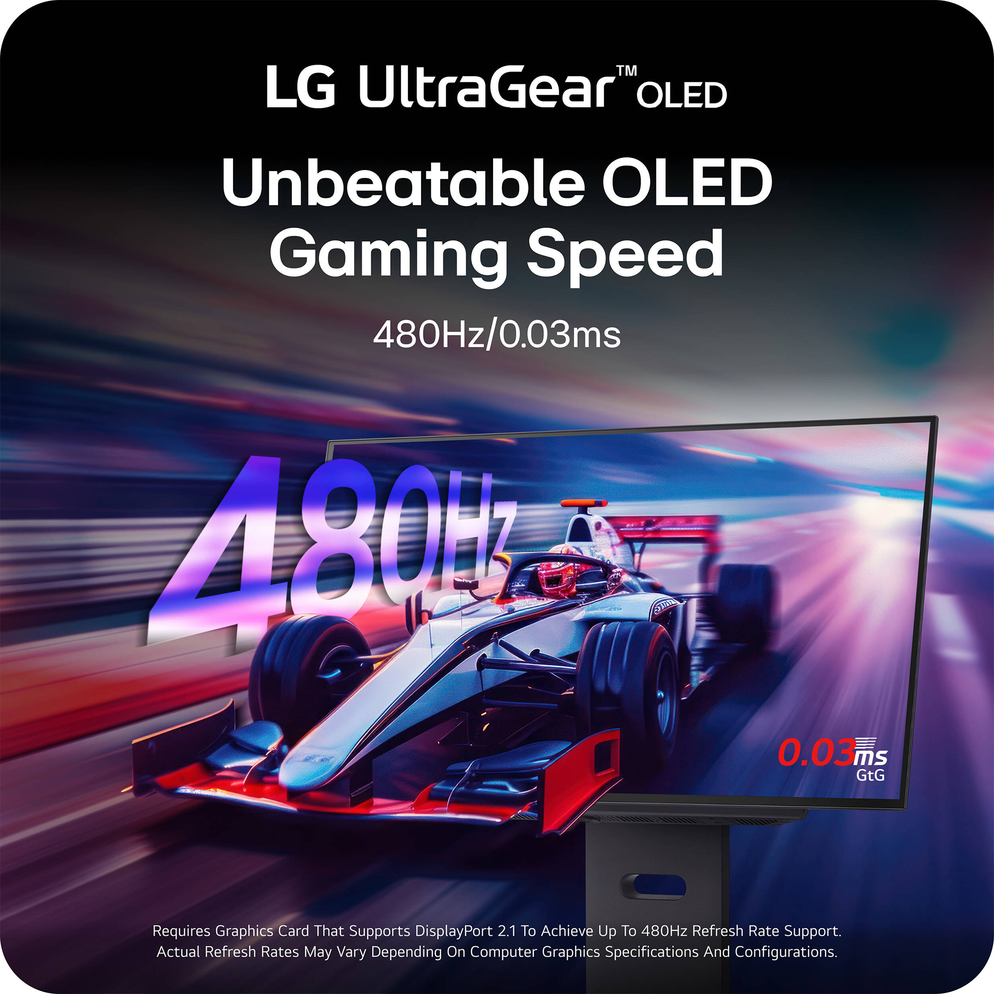 LG UltraGear OLED 27GX790A-B 26.5" 1440p HDR 480 Hz Gaming Monitor