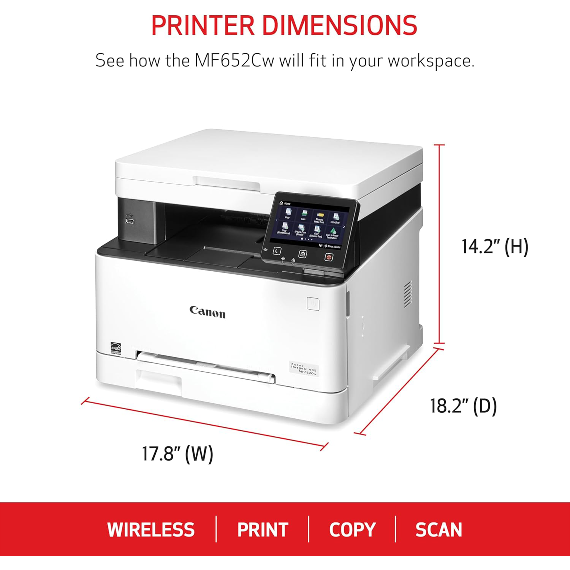 Canon imageCLASS MF652cw Multifunction Wireless Color Laser Printer