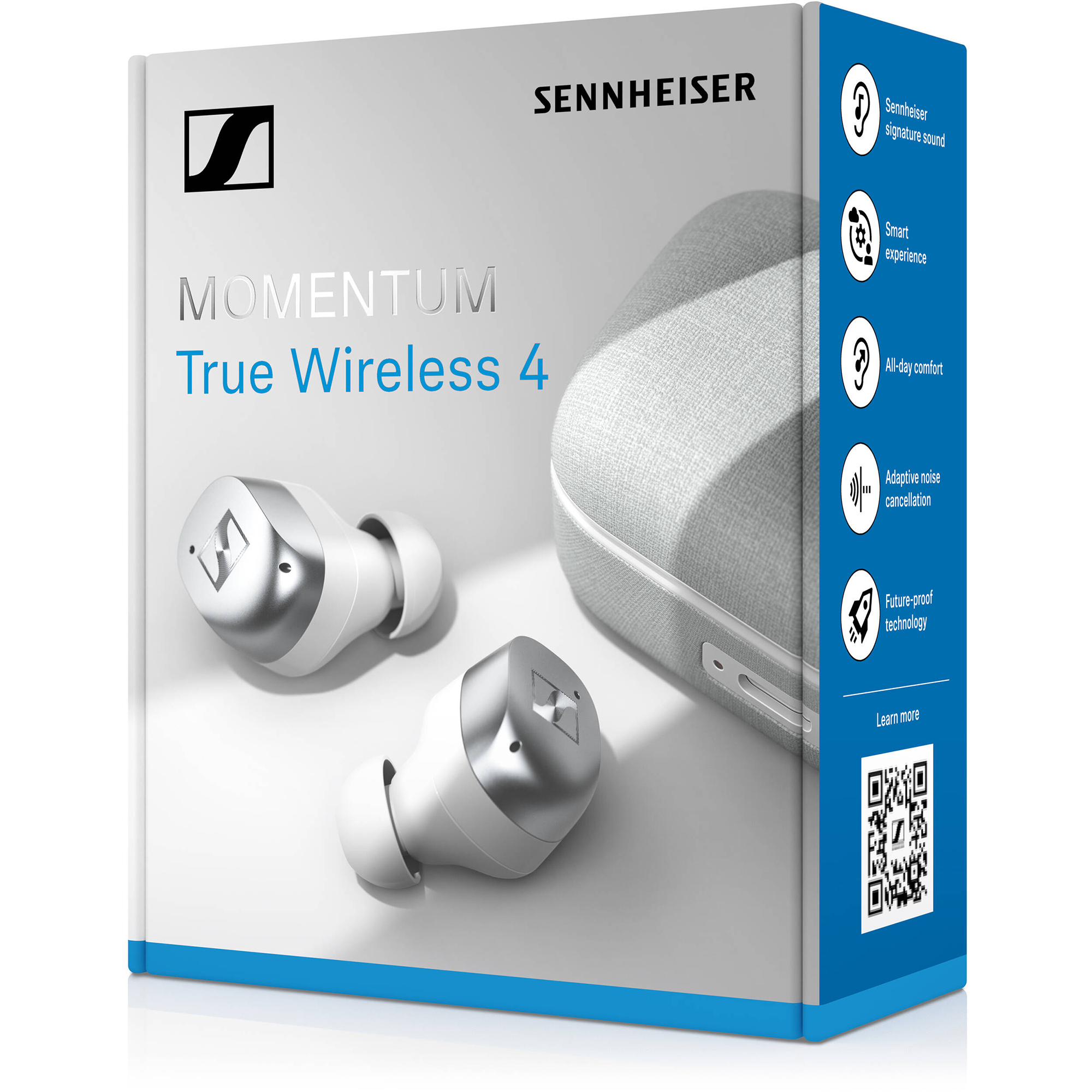 Sennheiser MOMENTUM True Wireless 4 Noise-Canceling Earbuds (White Silver)