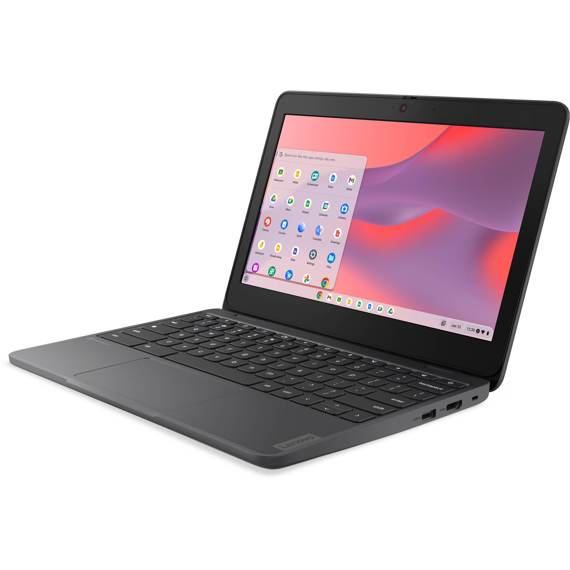 Lenovo 100e Chromebook Gen 4 82W0001FUS 11.6" Chromebook - HD - 60 Hz - Octa-core (ARM Cortex A76 + Cortex A55) - 8 GB - 64 GB Flash Memory - English Keyboard - Graphite Gray