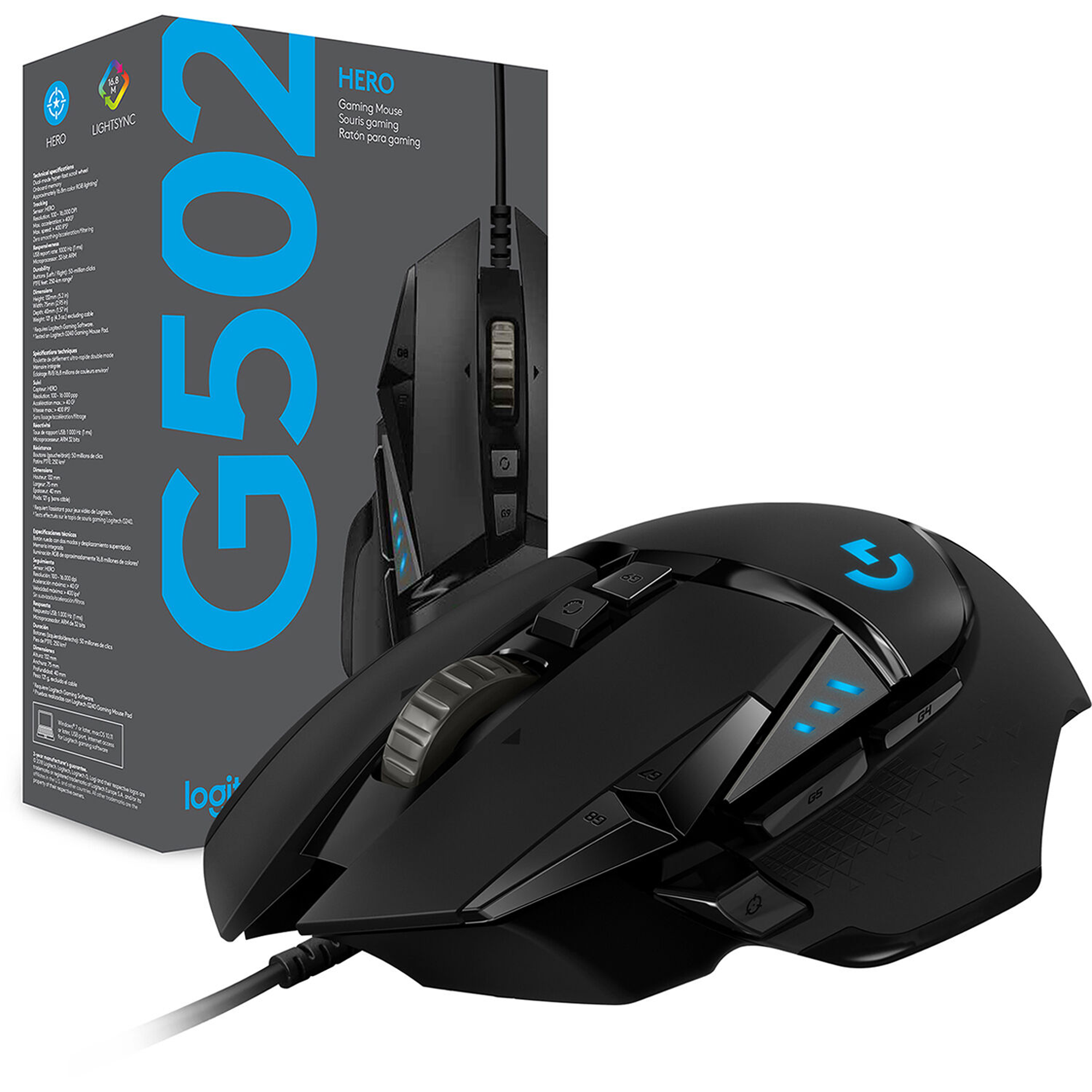 Logitech G G502 HERO Wired Gaming Mouse (Black) - 25K Sensor