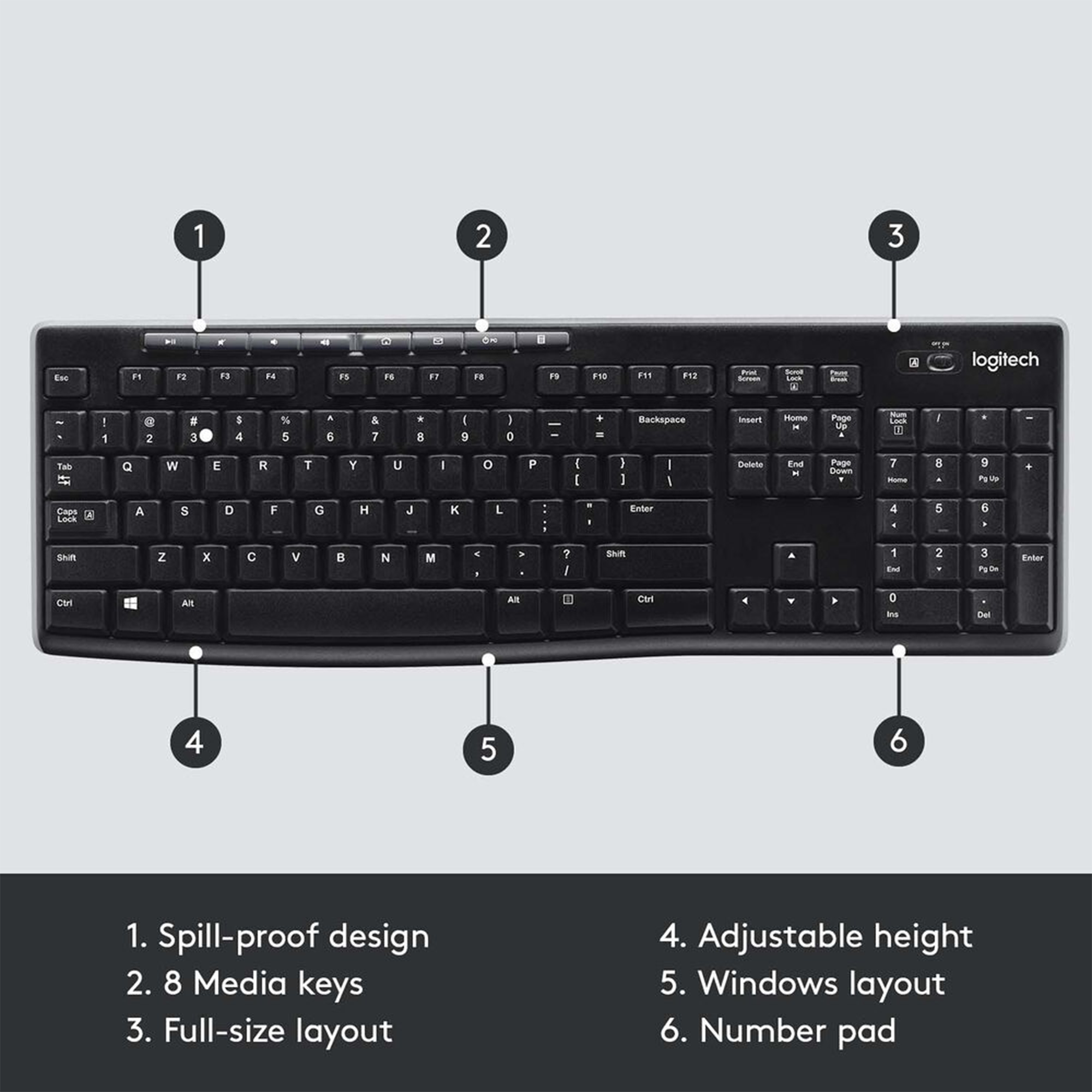 Logitech K270 Wireless USB Keyboard