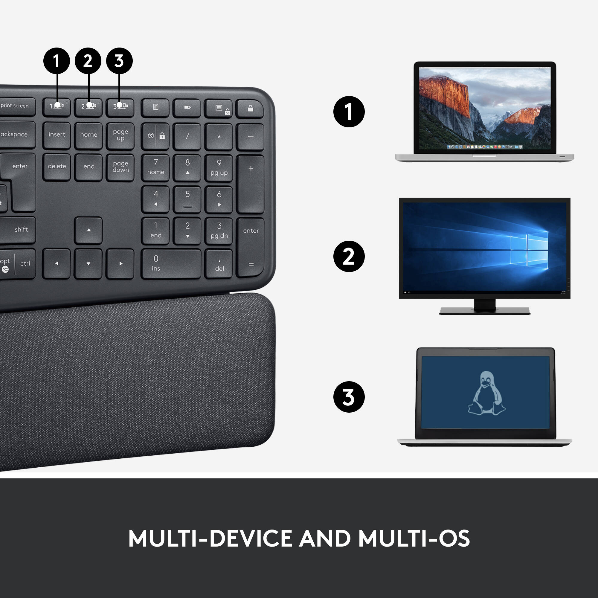 Logitech Ergo K860 Wireless Split Keyboard (Graphite)