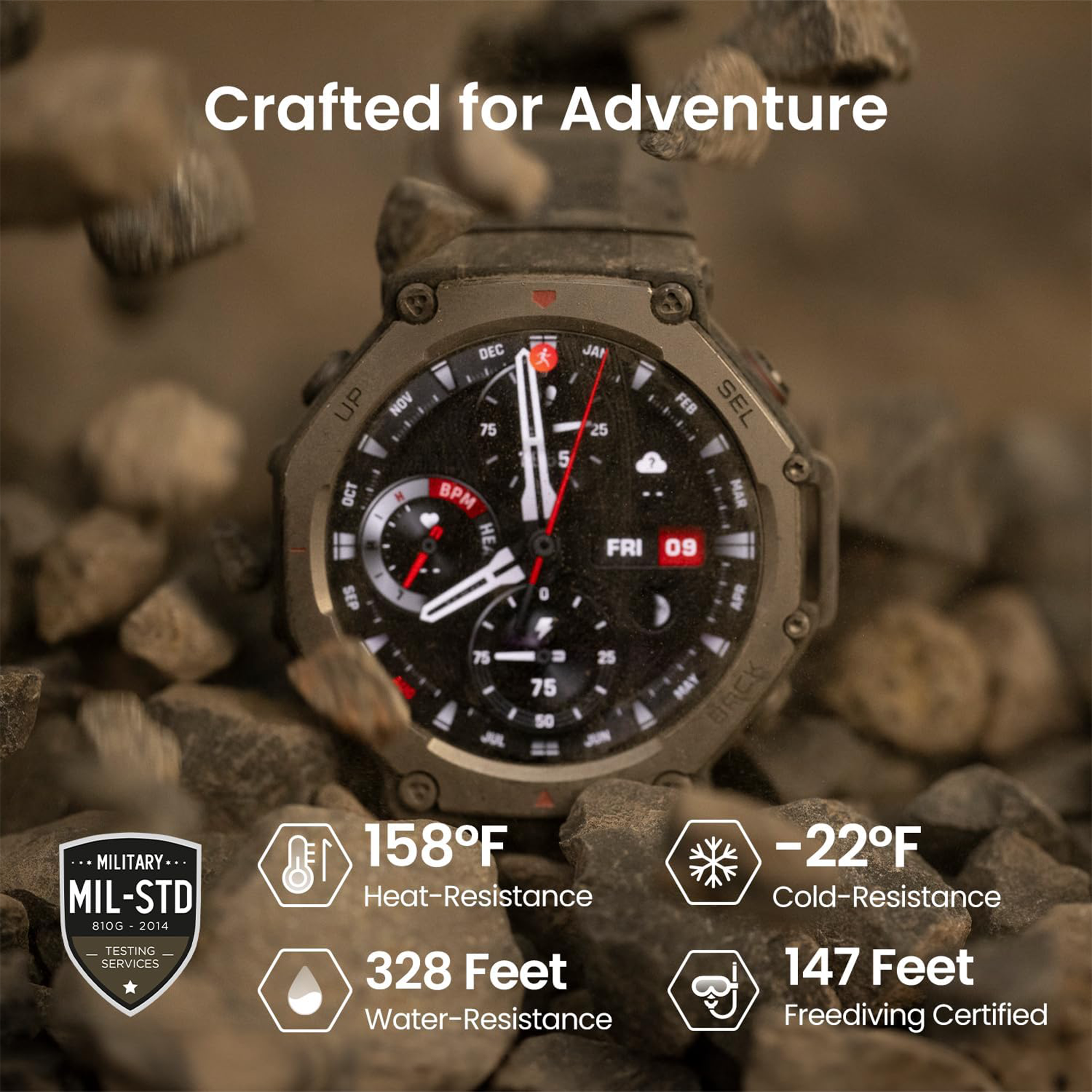 AMAZFIT T-Rex 3 Smart Watch - Onyx, Silicone Strap