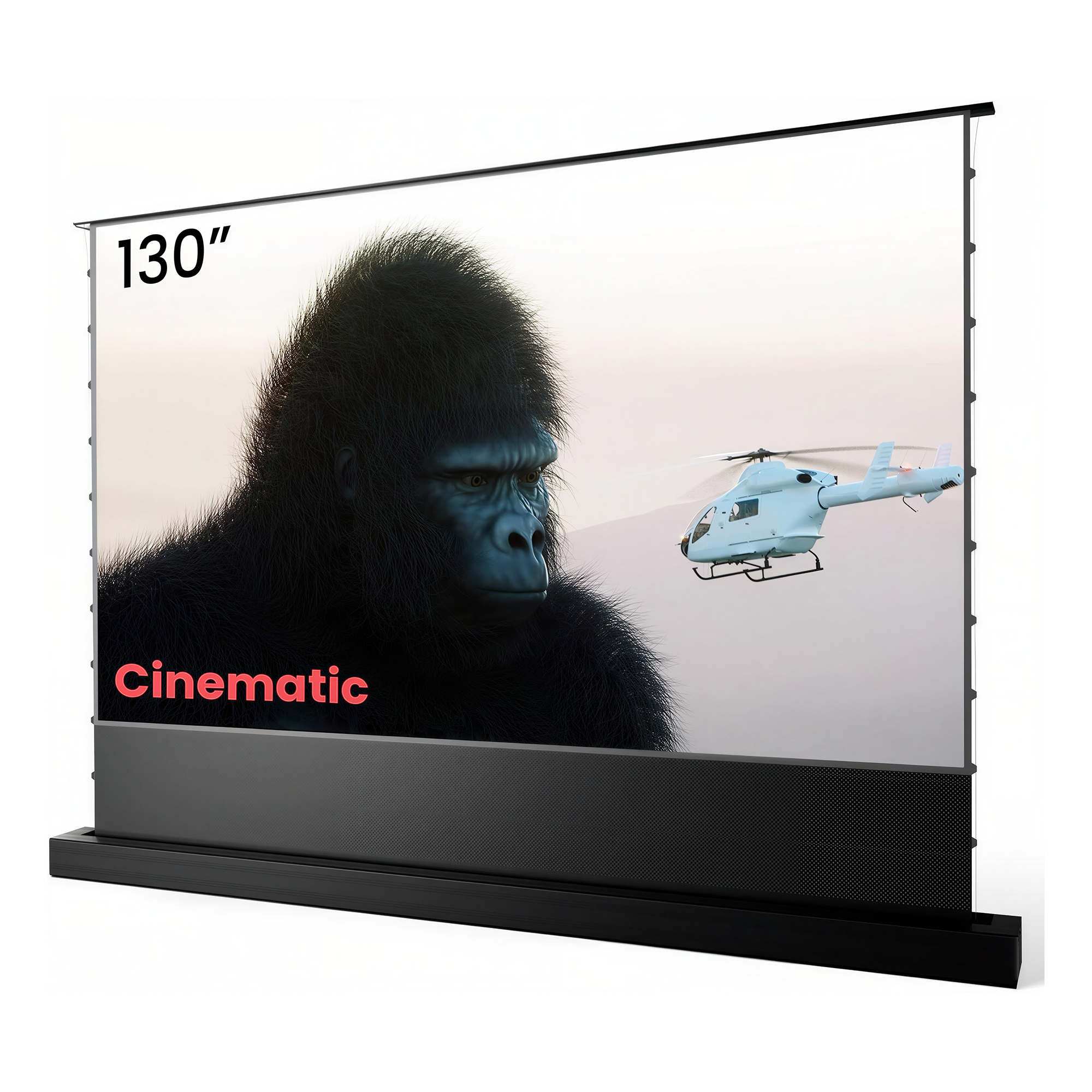 AWOL VISION 130" Cinematic+ ALR Motorized Floor Rising Acoustic Screen - ALR-F230C