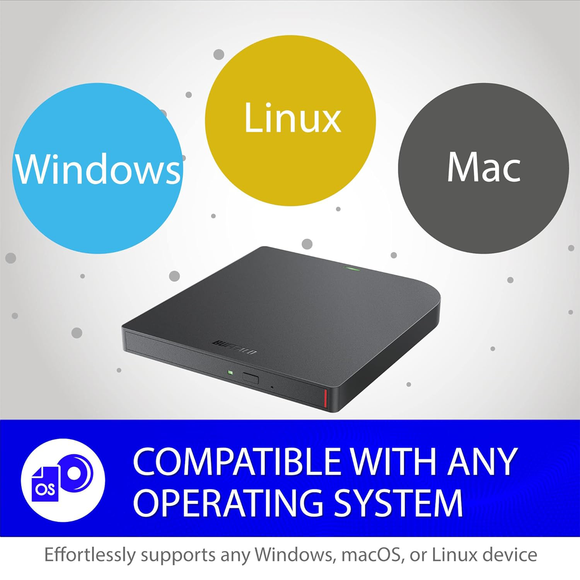 Buffalo Mediastation 6X Portable BDXL Blu-Ray Writer with M-Disc Support (TAA Compliant)