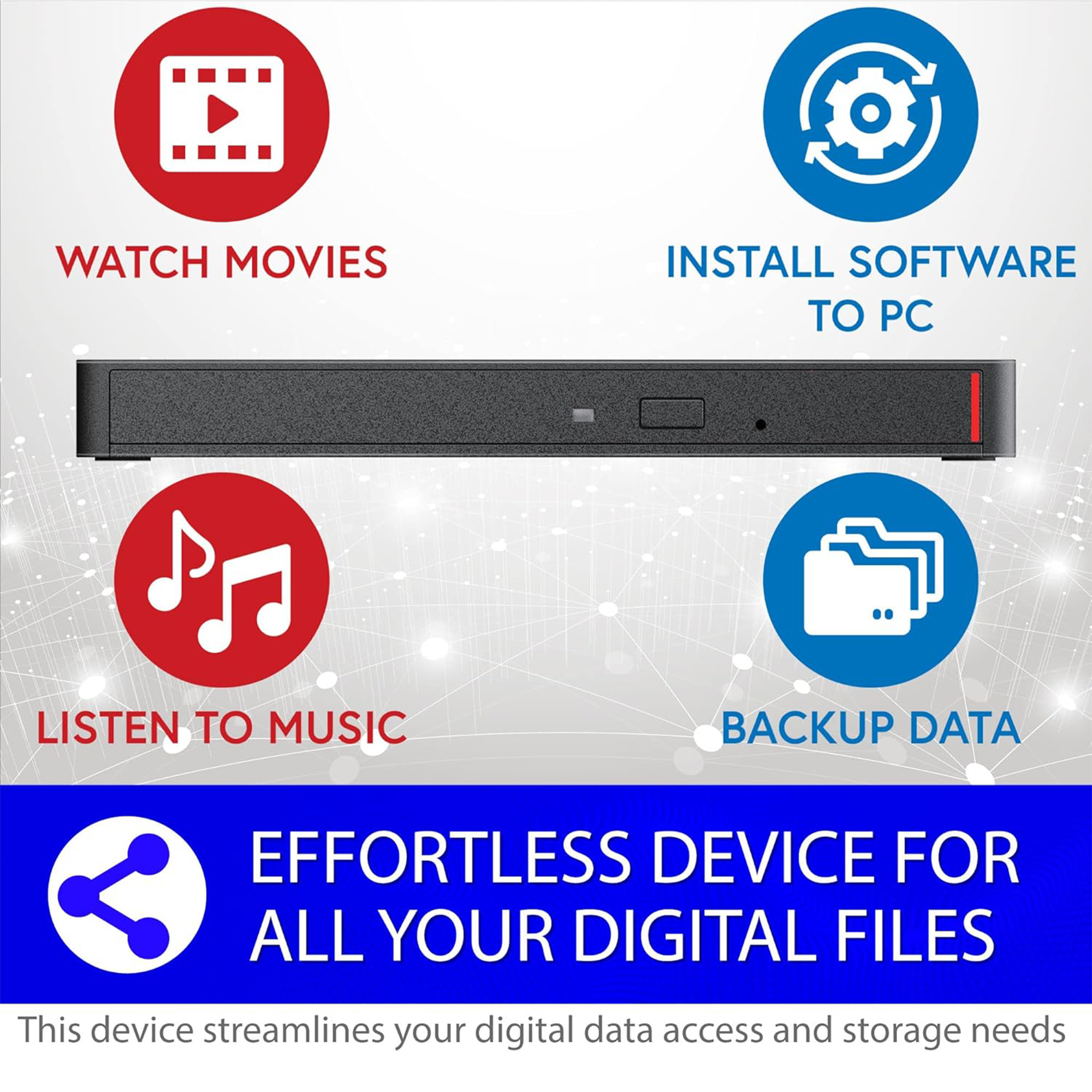 Buffalo Mediastation 6X Portable BDXL Blu-Ray Writer with M-Disc Support (TAA Compliant)