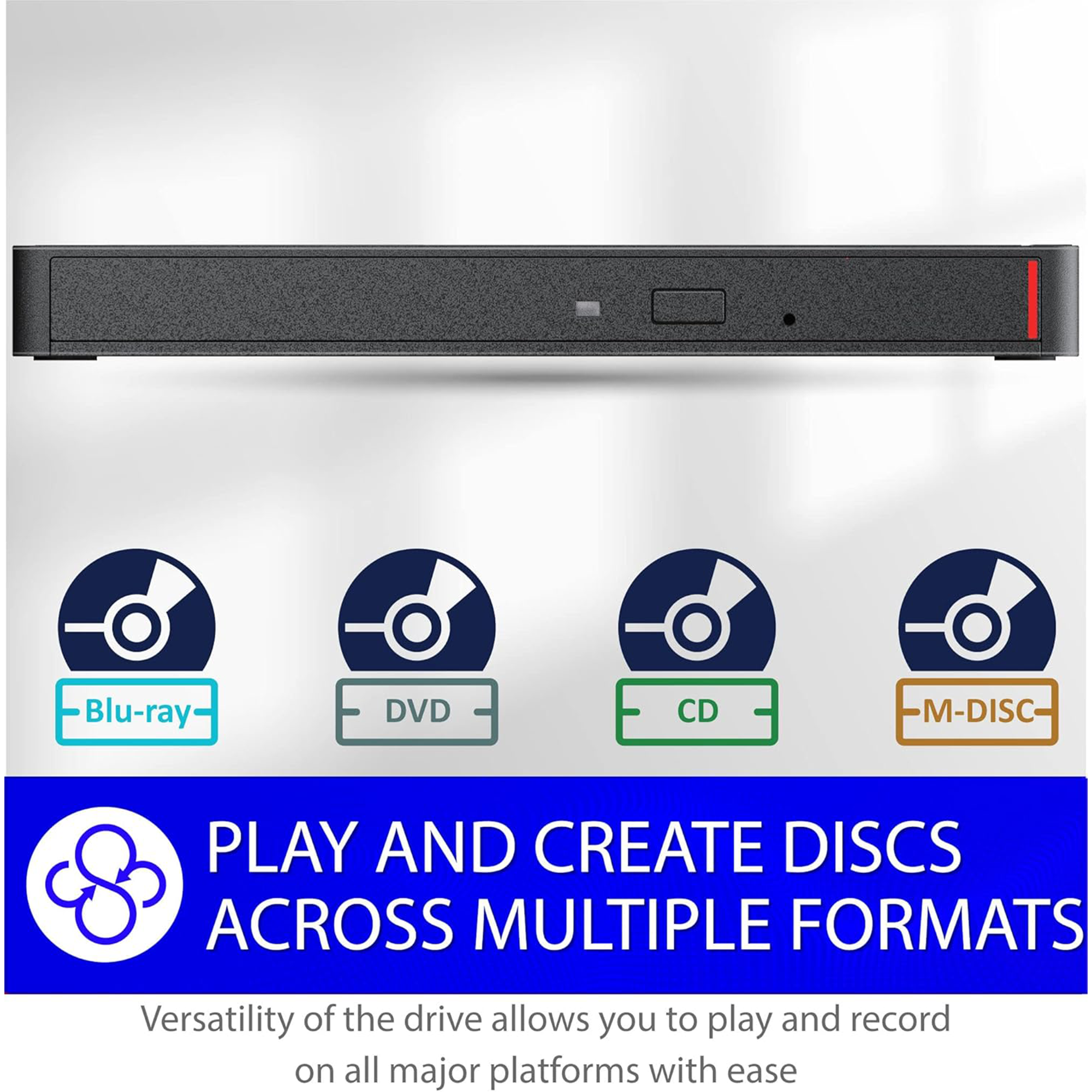 Buffalo Mediastation 6X Portable BDXL Blu-Ray Writer with M-Disc Support (TAA Compliant)