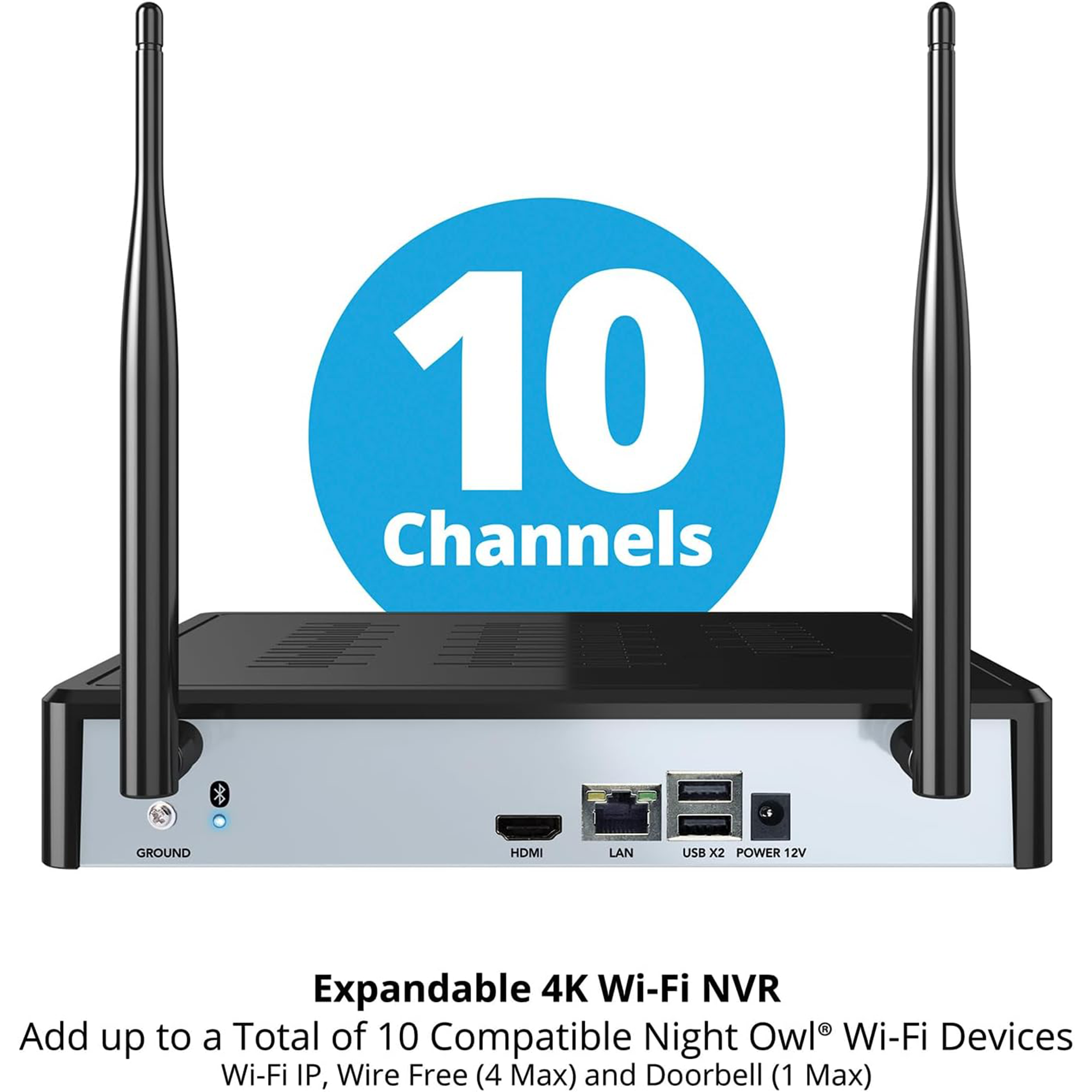 Night Owl 10-Channel 4-Camera 2K Indoor/Outdoor Wireless 1TB NVR Security System with 2-Way Audio - BTWN81-F4-4L