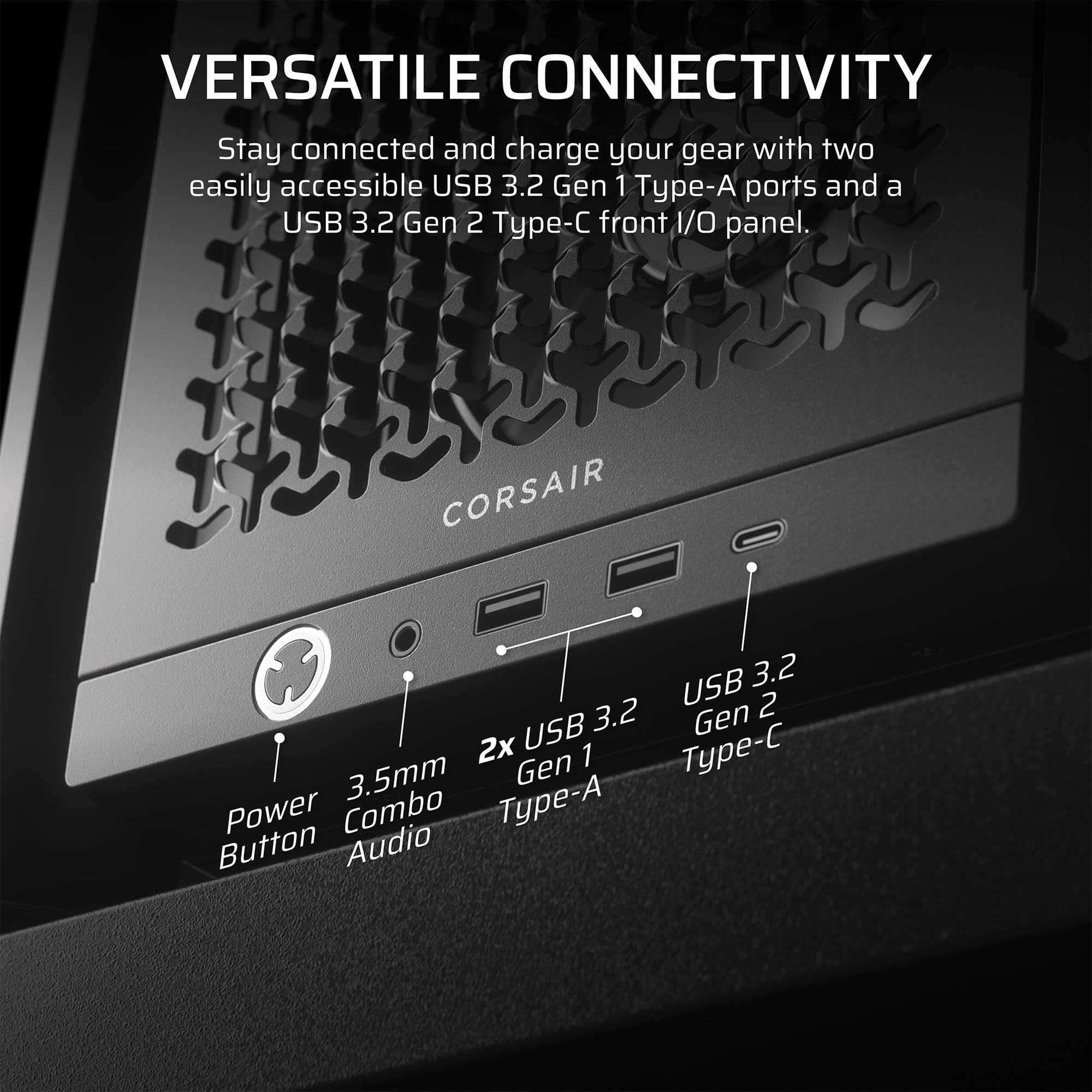 CORSAIR FRAME 4000D RS Tempered Glass Mid-Tower E-ATX Desktop Case (Black)