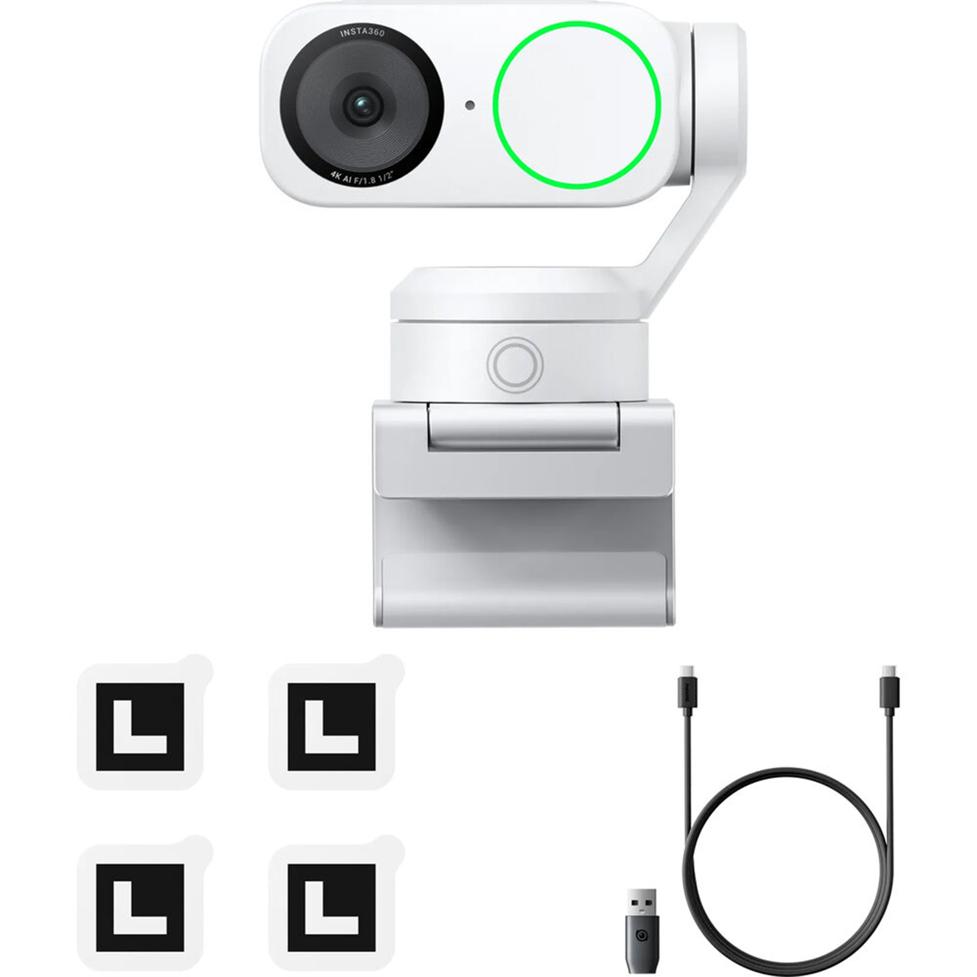 Insta360 Link 2 4K AI Webcam (Arctic White)