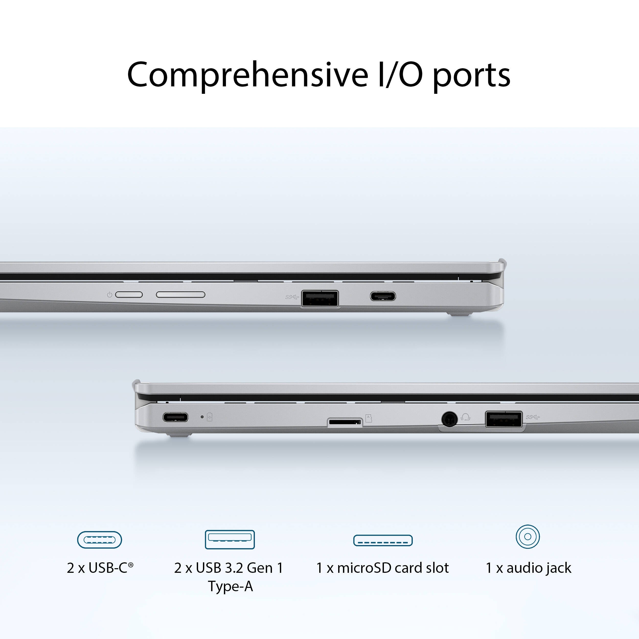 ASUS Chromebook Flip CX1400FKA-DS84FT 2 in 1 Chromebook (Transparent Silver)