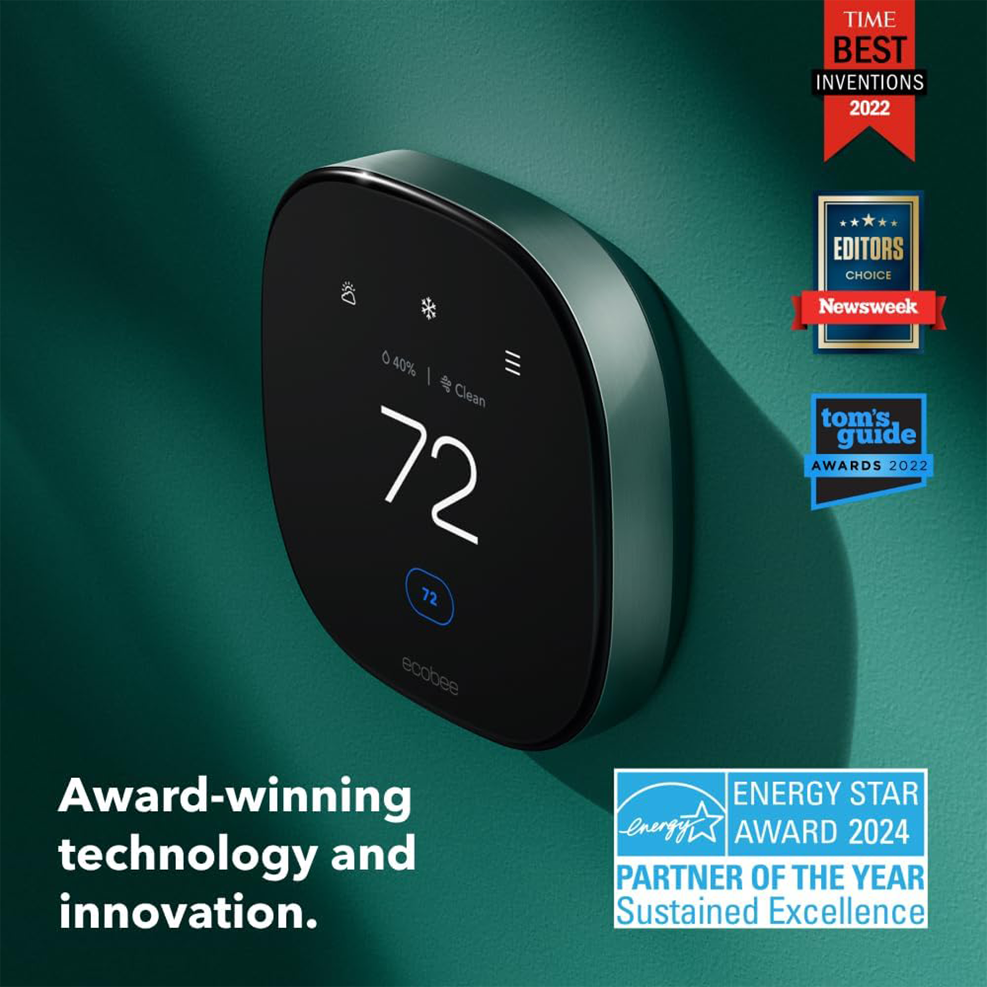 ecobee Smart Thermostat Premium with Smart Sensor and Air Quality Monitor