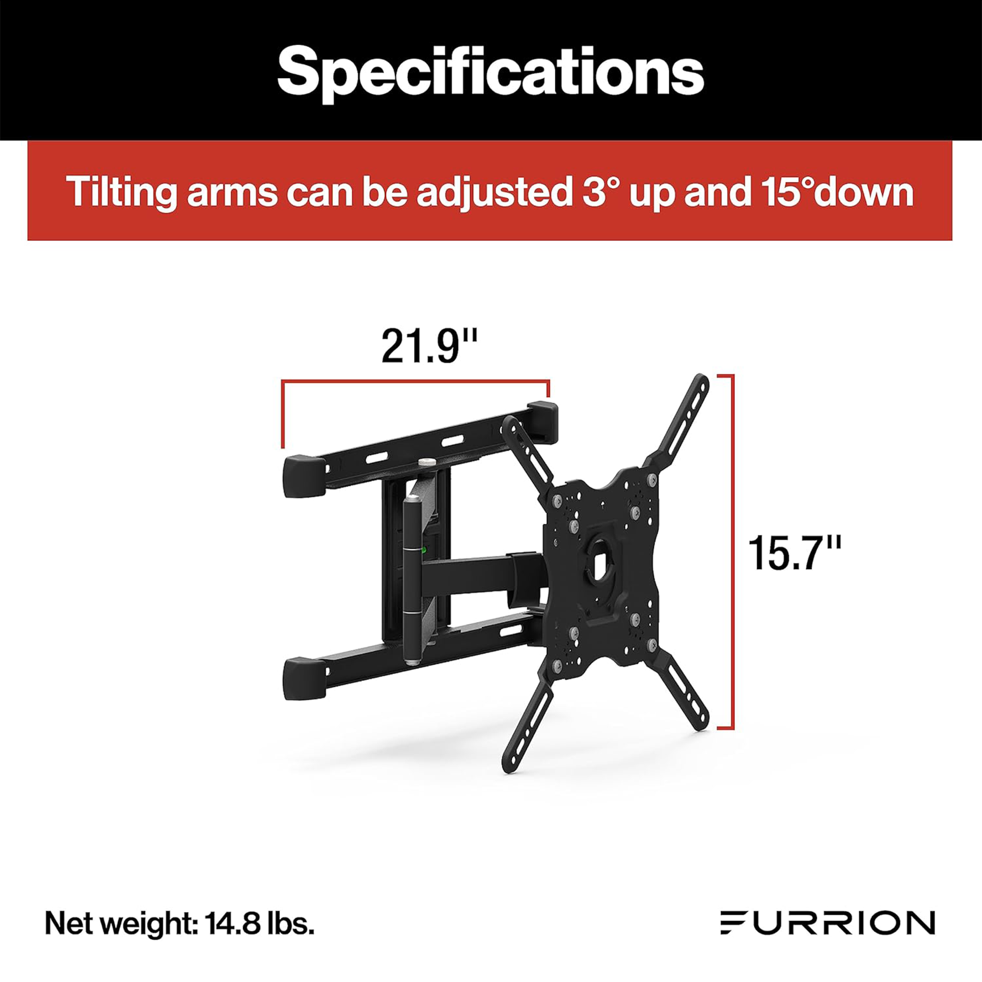 Furrion Full-Motion Outdoor Mount for Displays up to 132 lb
