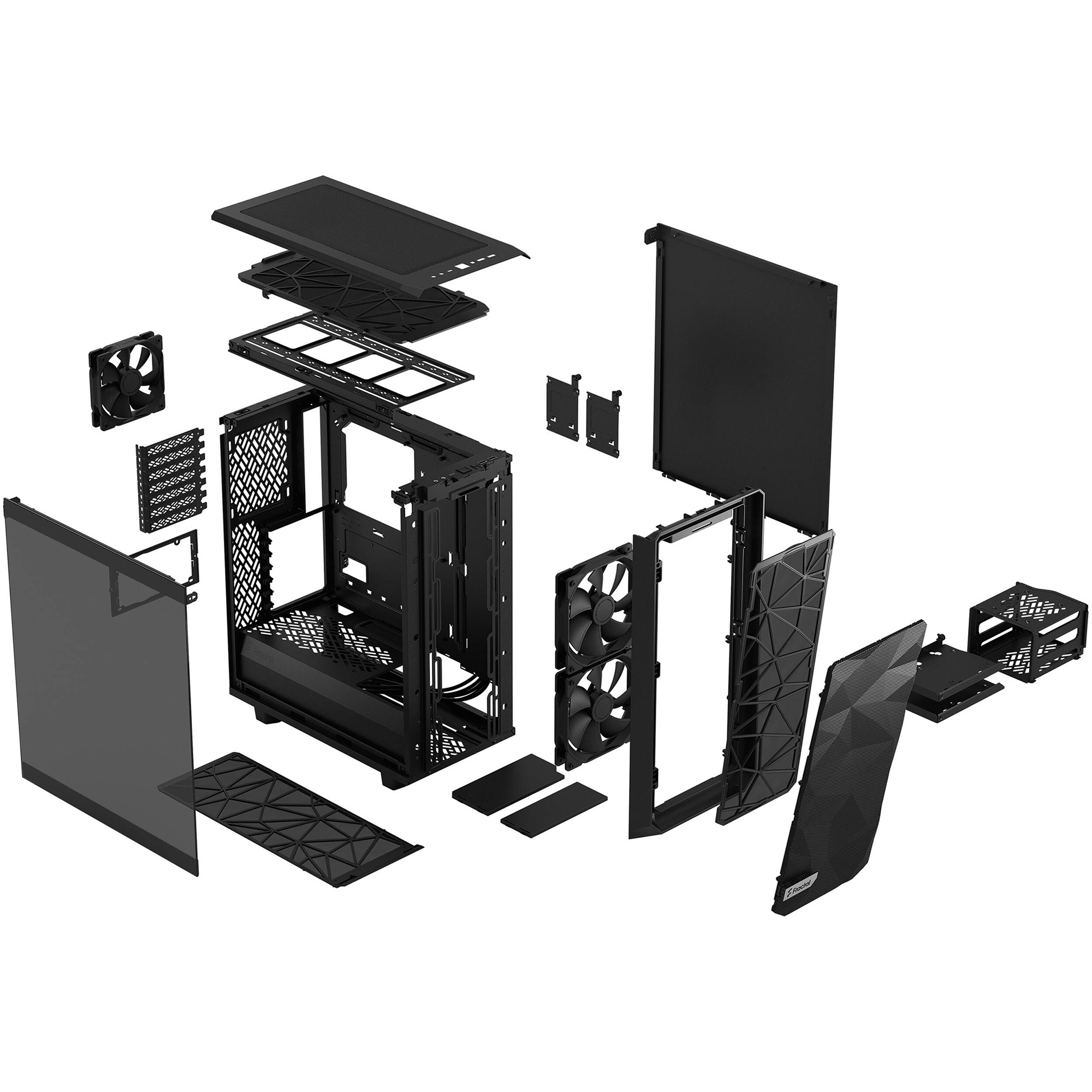 Fractal Design Meshify 2 Compact Mid-Tower Case w/ Light Tinted Glass Window (Black)