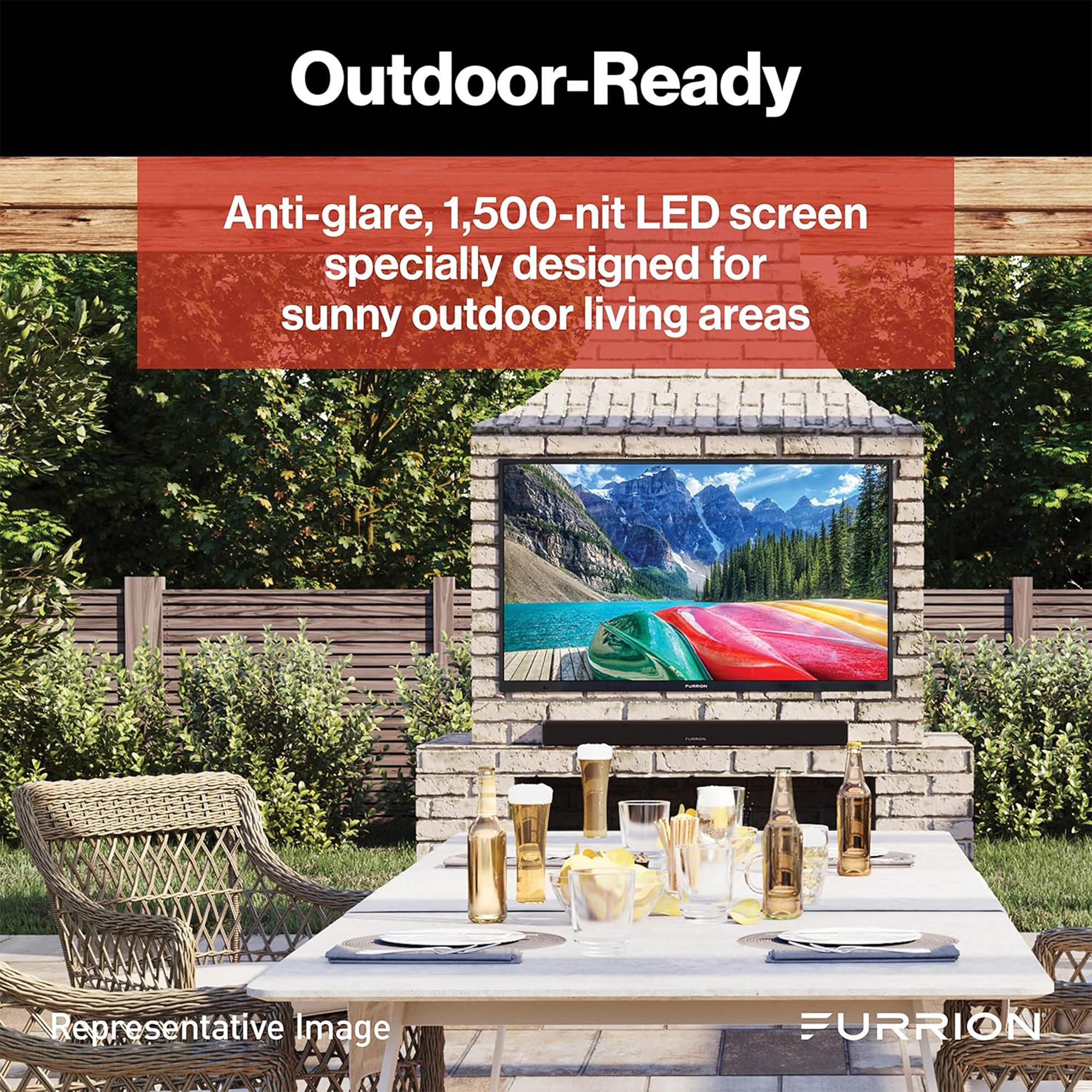 Furrion Aurora Sun 75" 4K HDR LED Outdoor Smart TV (Full Sun) - FDUN75CSA