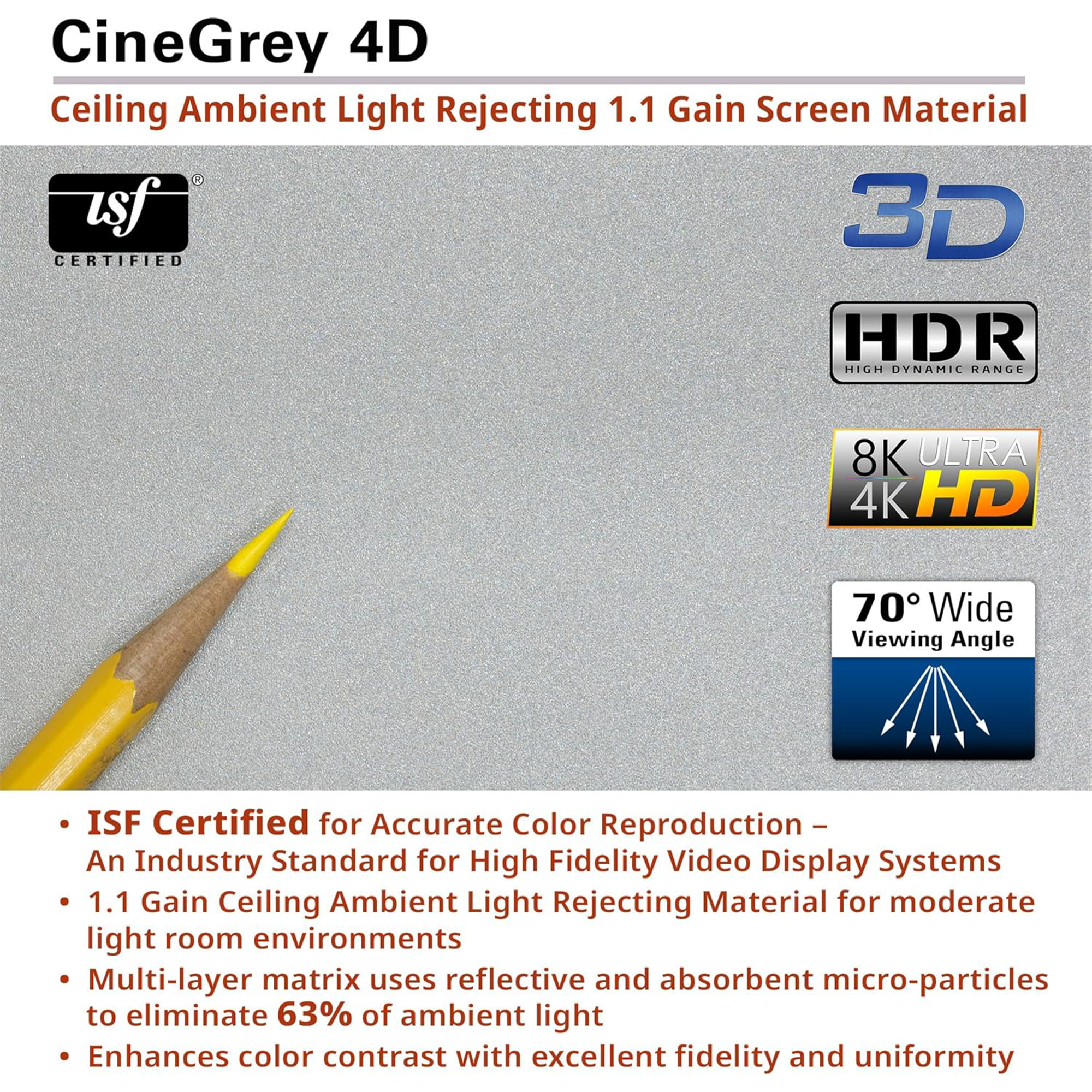 Elite Screens Kestrel Tab-Tension 3 FTE122H3-C4D 122" ALR Floor-Rising Electric Projection Screen