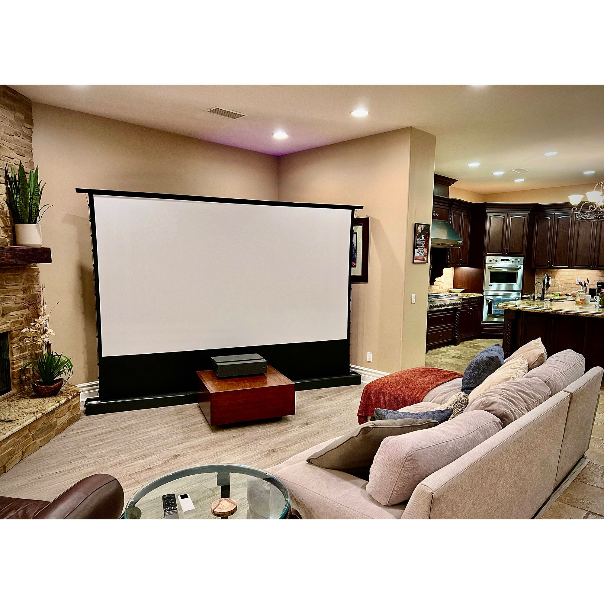 Elite Screens Kestrel Tab-Tension 3 FTE150H3 150" Electric Floor-Rising Projection Screen