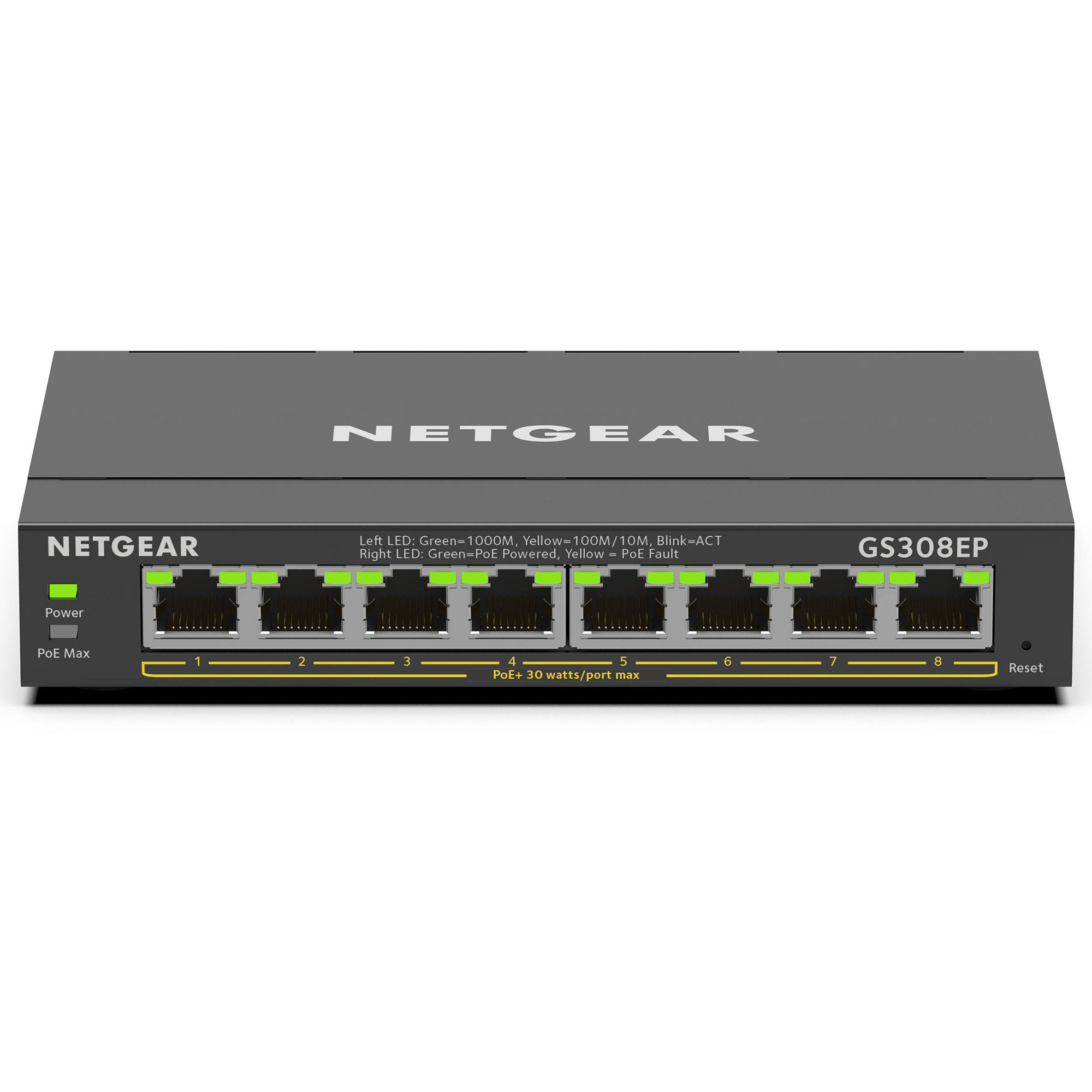 Netgear GS308EP 8-Port Gigabit PoE+ Compliant Managed Switch - GS308EP-100NAS
