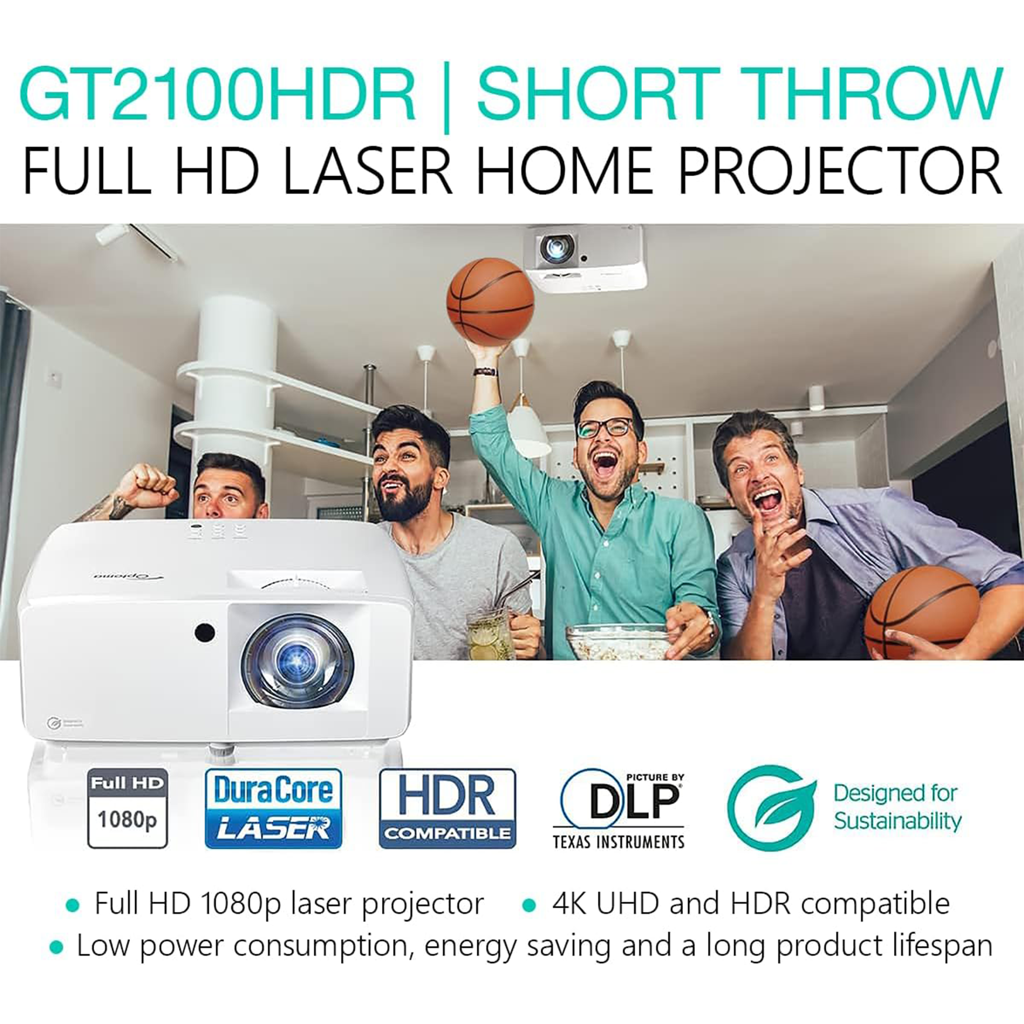 Optoma Technology GT2100HDR 4200-Lumen Full HD Short-Throw DLP Projector