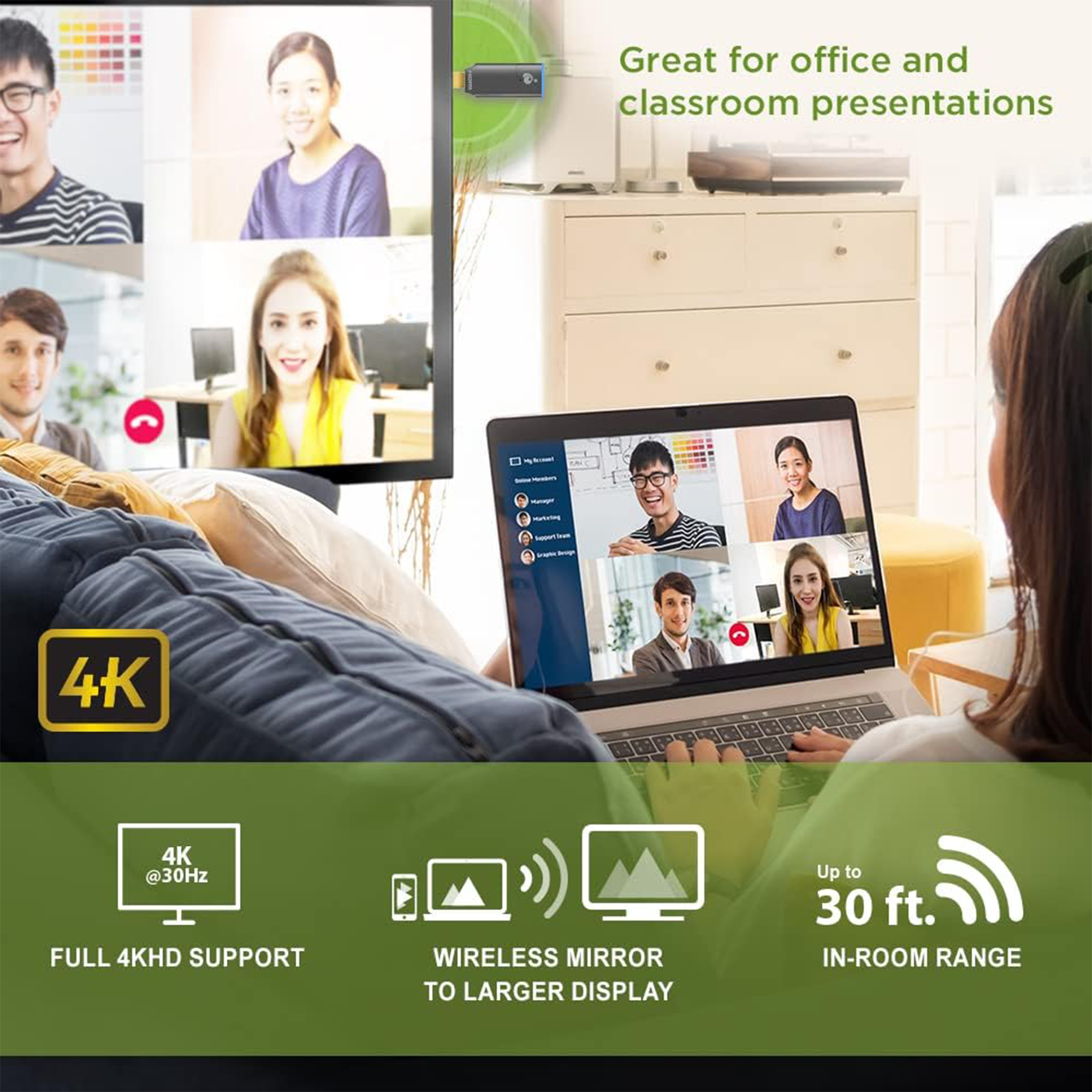 IOGEAR Mini Wireless 4K UHD Screen Sharing Receiver