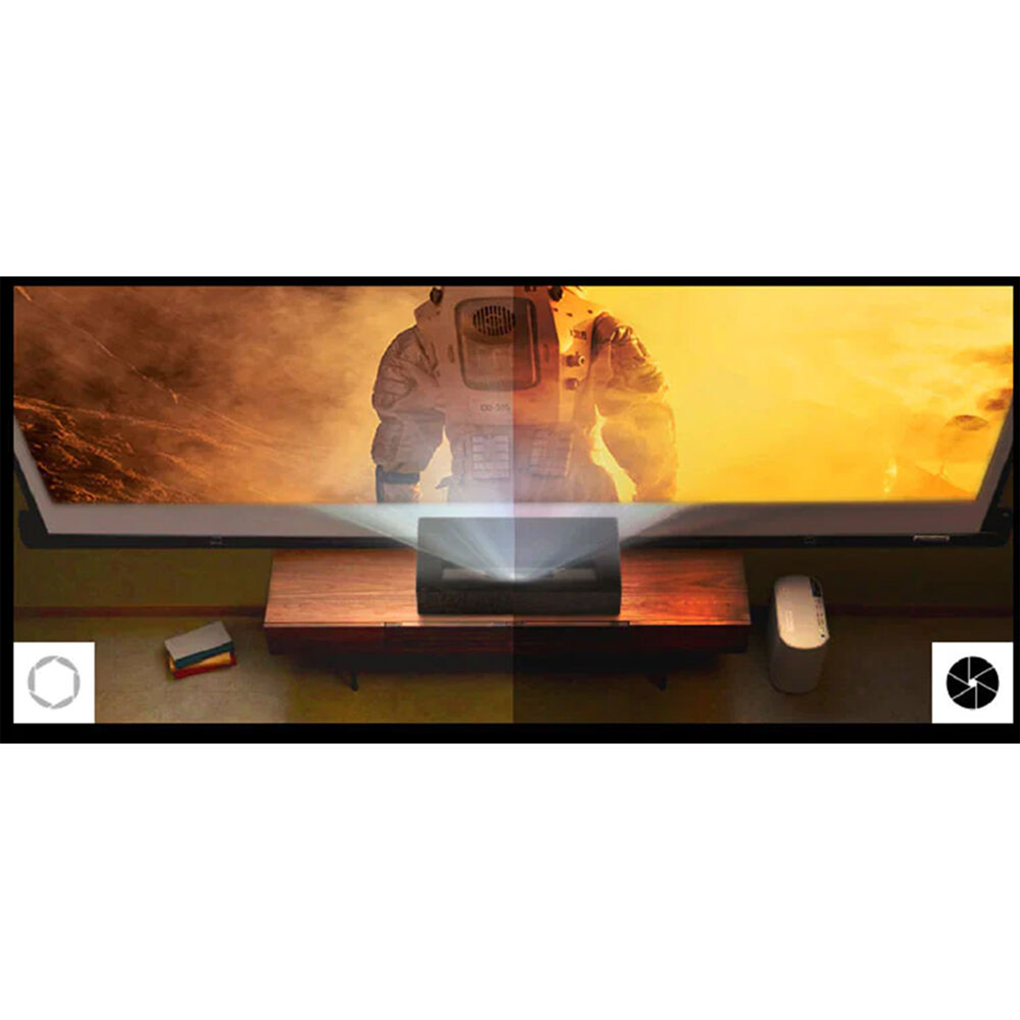 LG CineBeam HU915QB 3000-Lumen XPR 4K UHD Ultra-Short Throw Laser DLP Smart Home Theater Projector