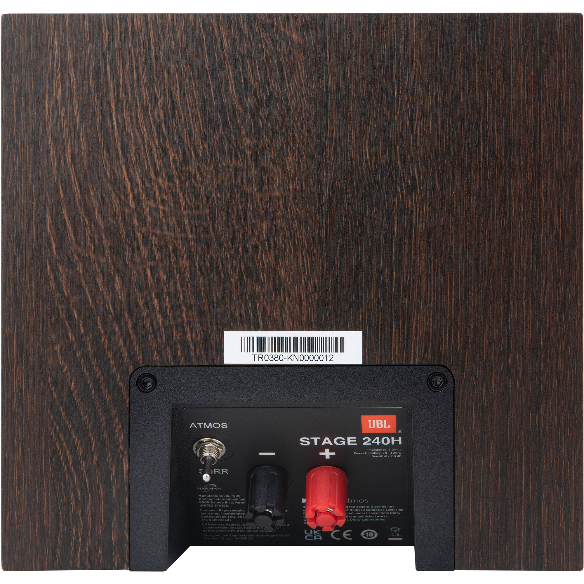 JBL Stage 240H 2-Way Dolby Atmos Surround Sound Speakers - Espresso (Pair)