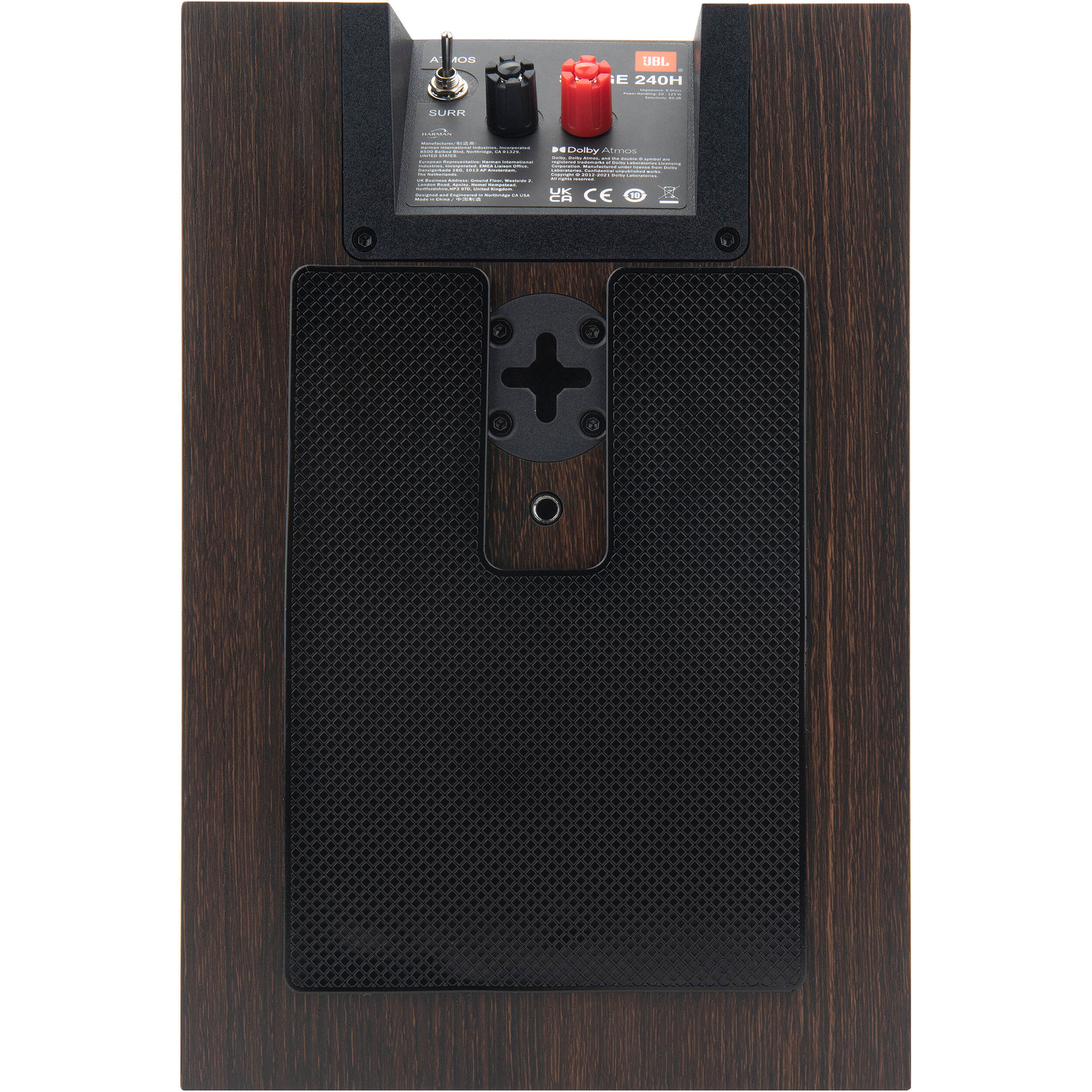 JBL Stage 240H 2-Way Dolby Atmos Surround Sound Speakers - Espresso (Pair)