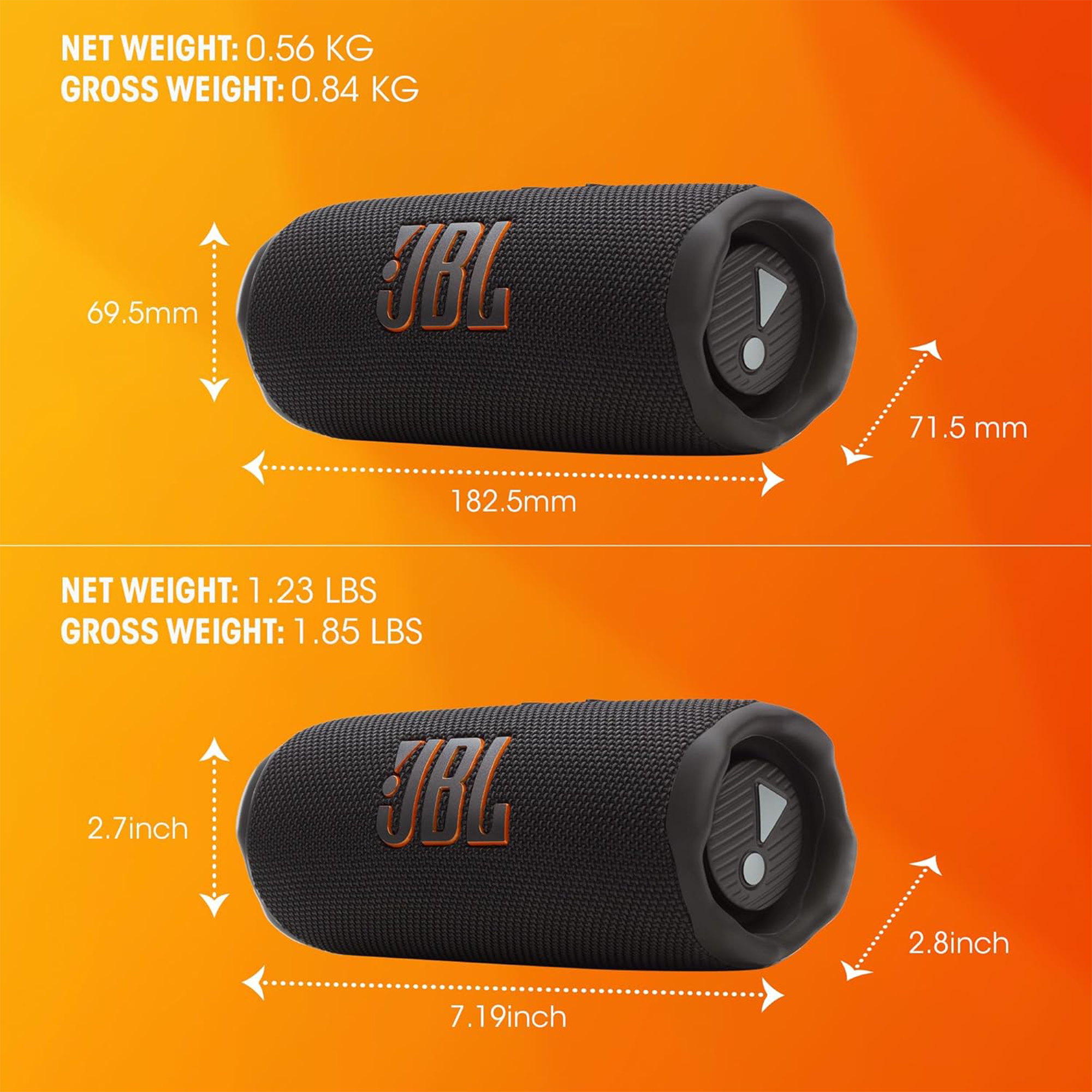 JBL Flip 7 Portable Waterproof Bluetooth Speaker (Black)