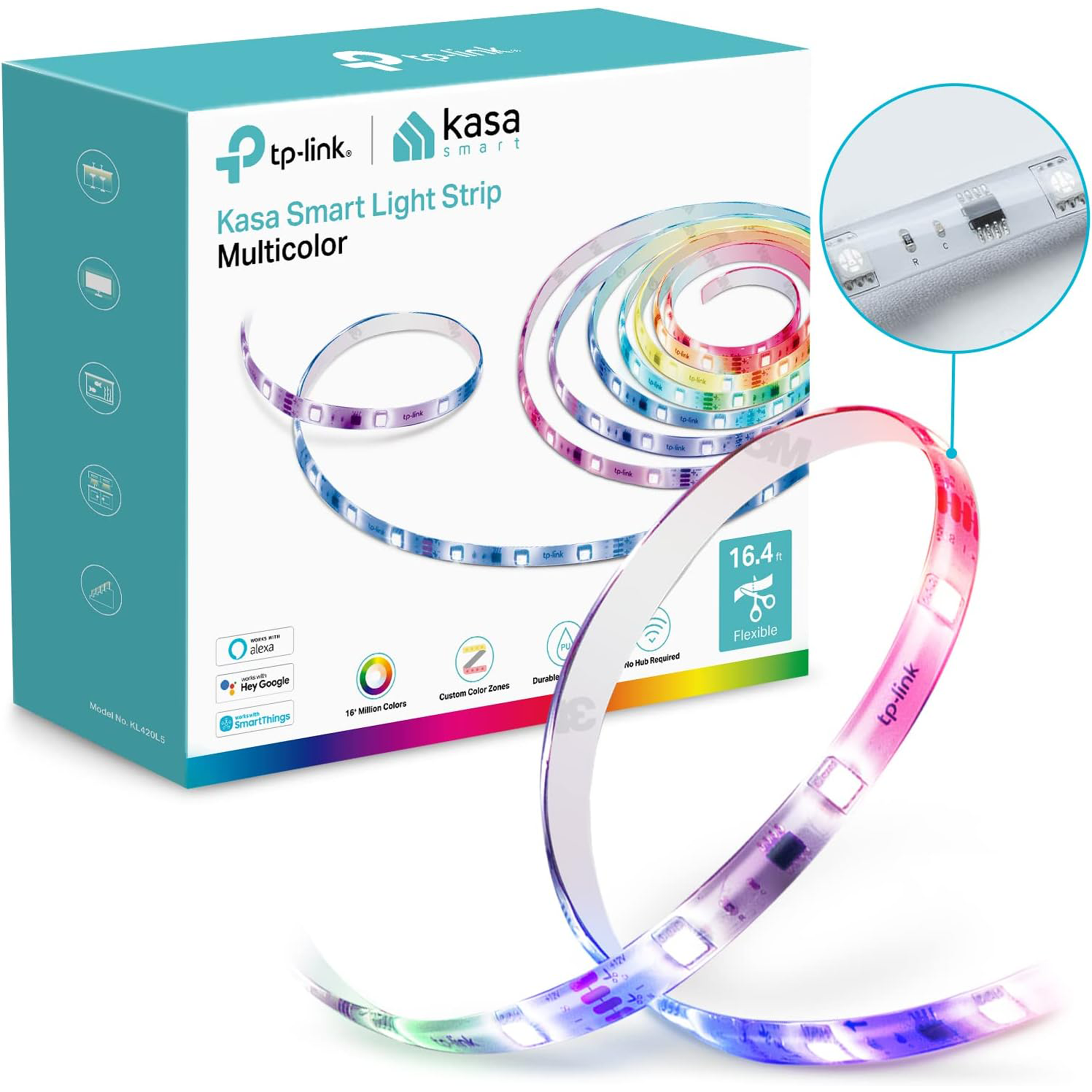 TP‑Link Kasa Smart LED Light Strip KL420L5 – 16.4′ RGBIC (Matter)
