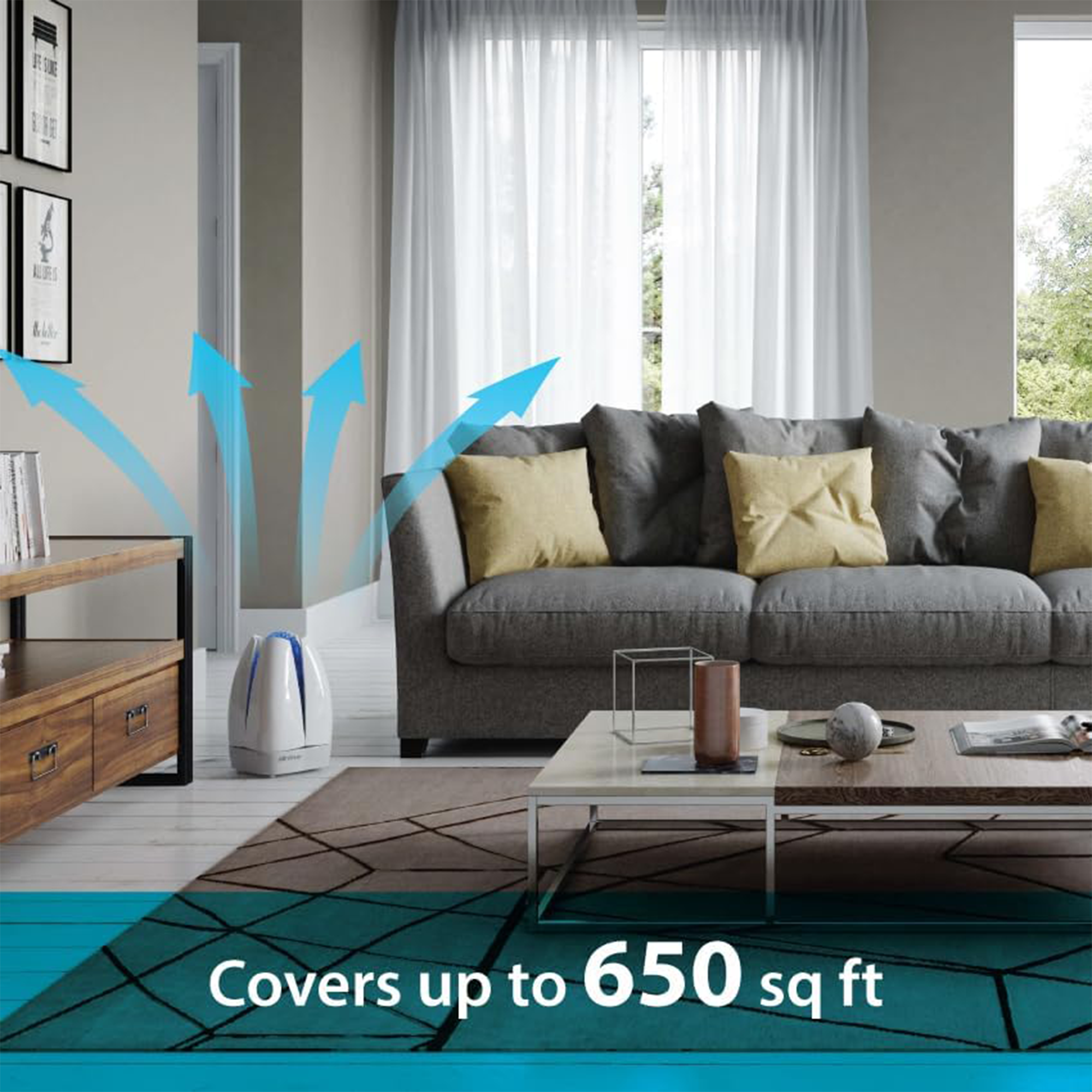 Airfree Lotus Mold & Bacteria Destroying Filterless Air Purifier with Night Light