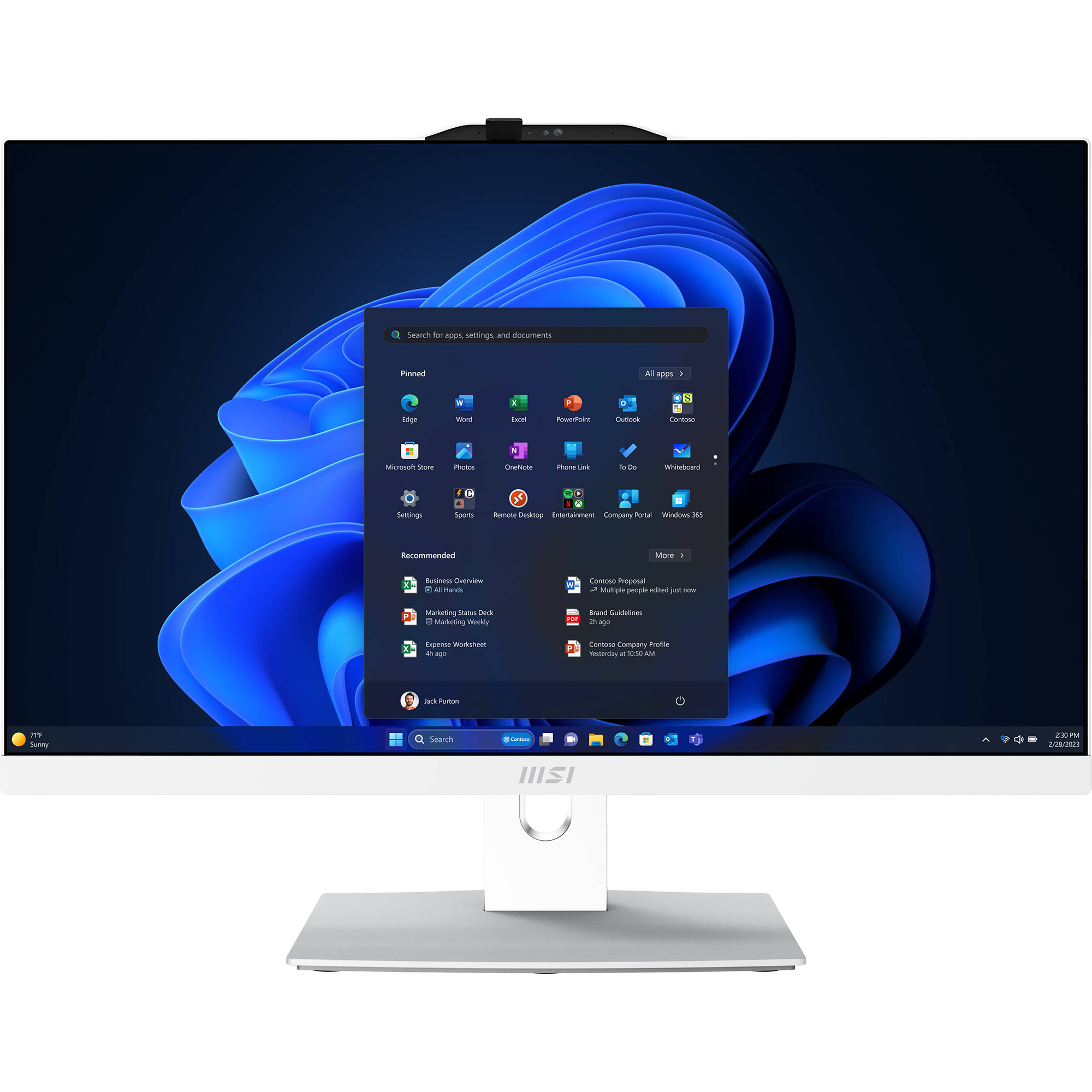MSI Modern AM272P 1M-823US 27" All-in-One Computer - Intel Core 5 120U - Windows 11 Home - 16GB RAM - 1TB SSD - Wi-Fi 6E