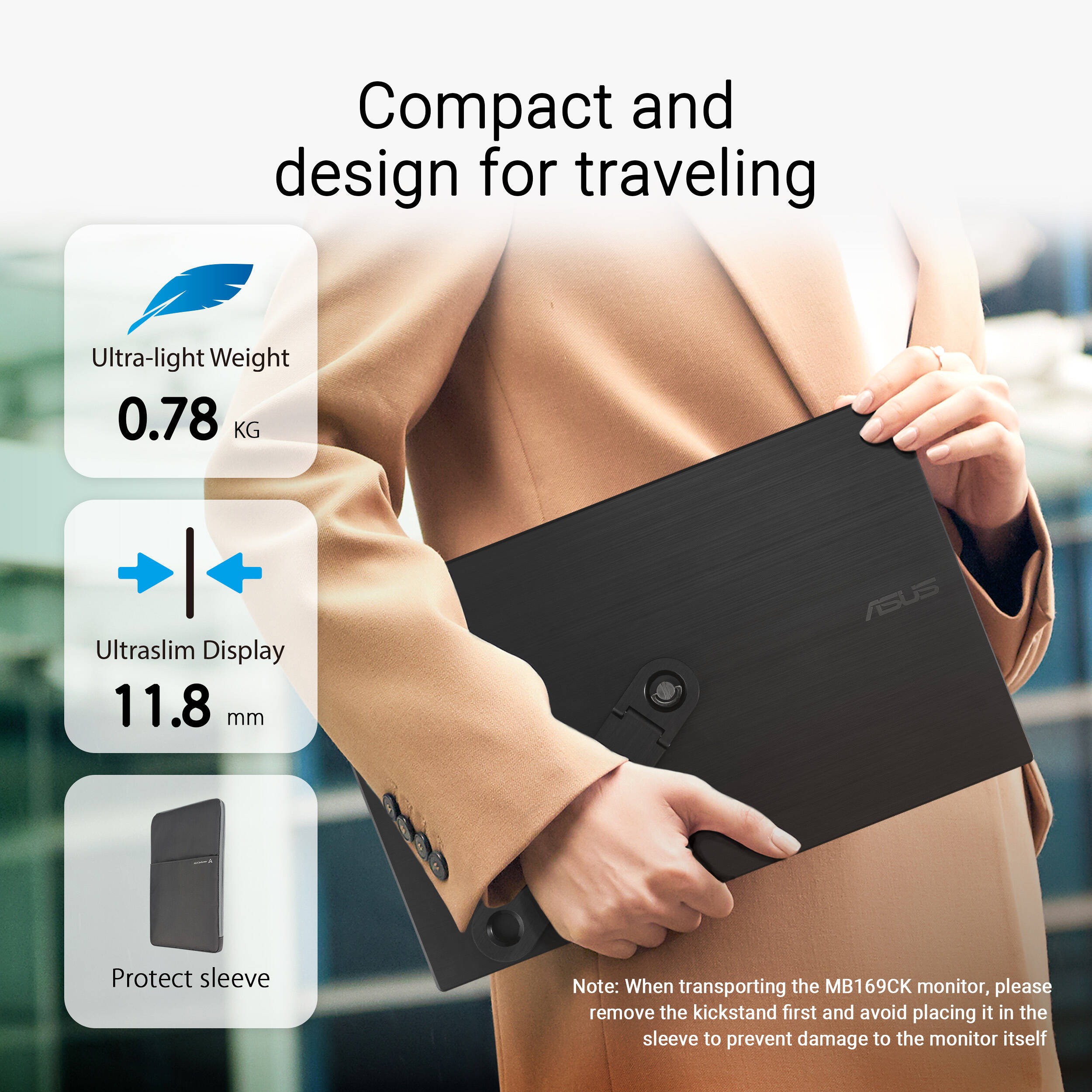 ASUS ZenScreen MB169CK 15.6" LED Portable Monitor