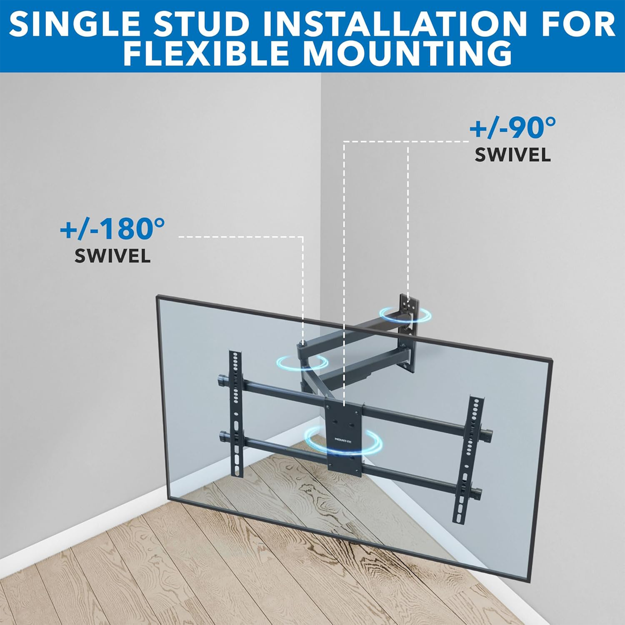 Mount-It! MI-14003 Heavy Duty Full Motion TV Wall Mount for 37 to 80" Displays