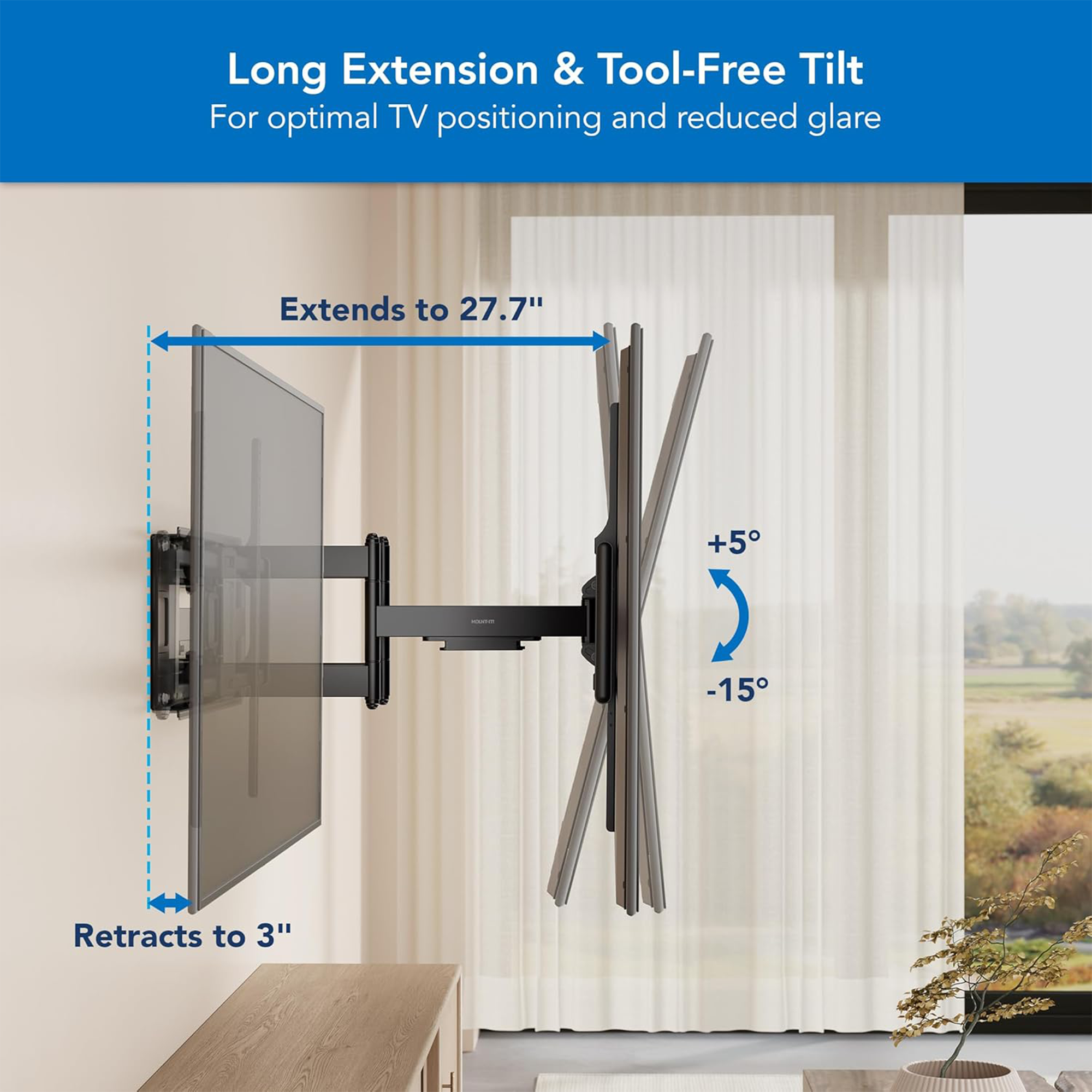 Mount-It! MI-14010 Heavy Duty XXL Full Motion TV Wall Mount for 60 to 120" Displays