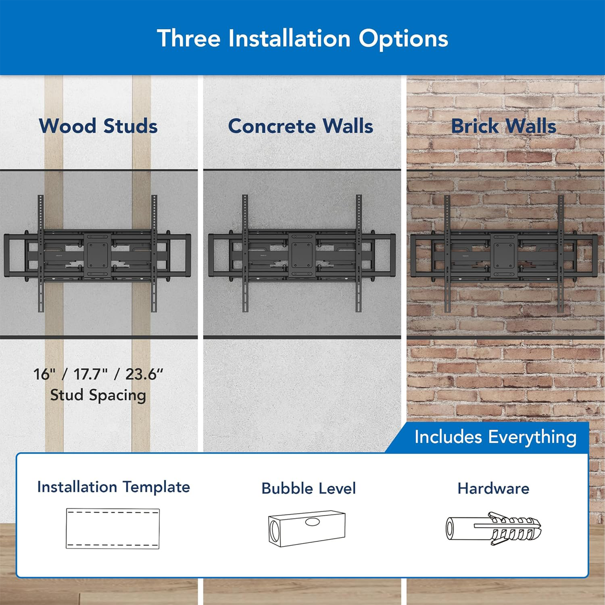 Mount-It! MI-14010 Heavy Duty XXL Full Motion TV Wall Mount for 60 to 120" Displays