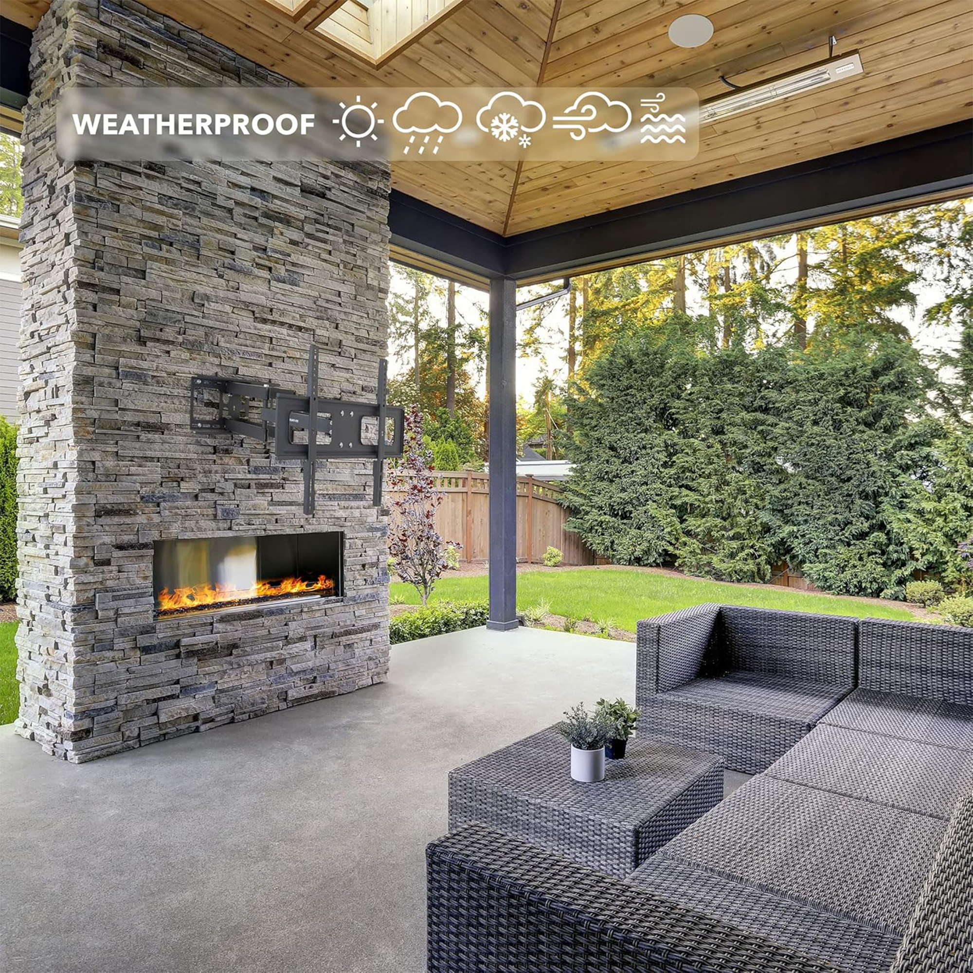 Mount-It! MI-396 Full-Motion Outdoor TV Wall Mount for 37 to 80" Displays