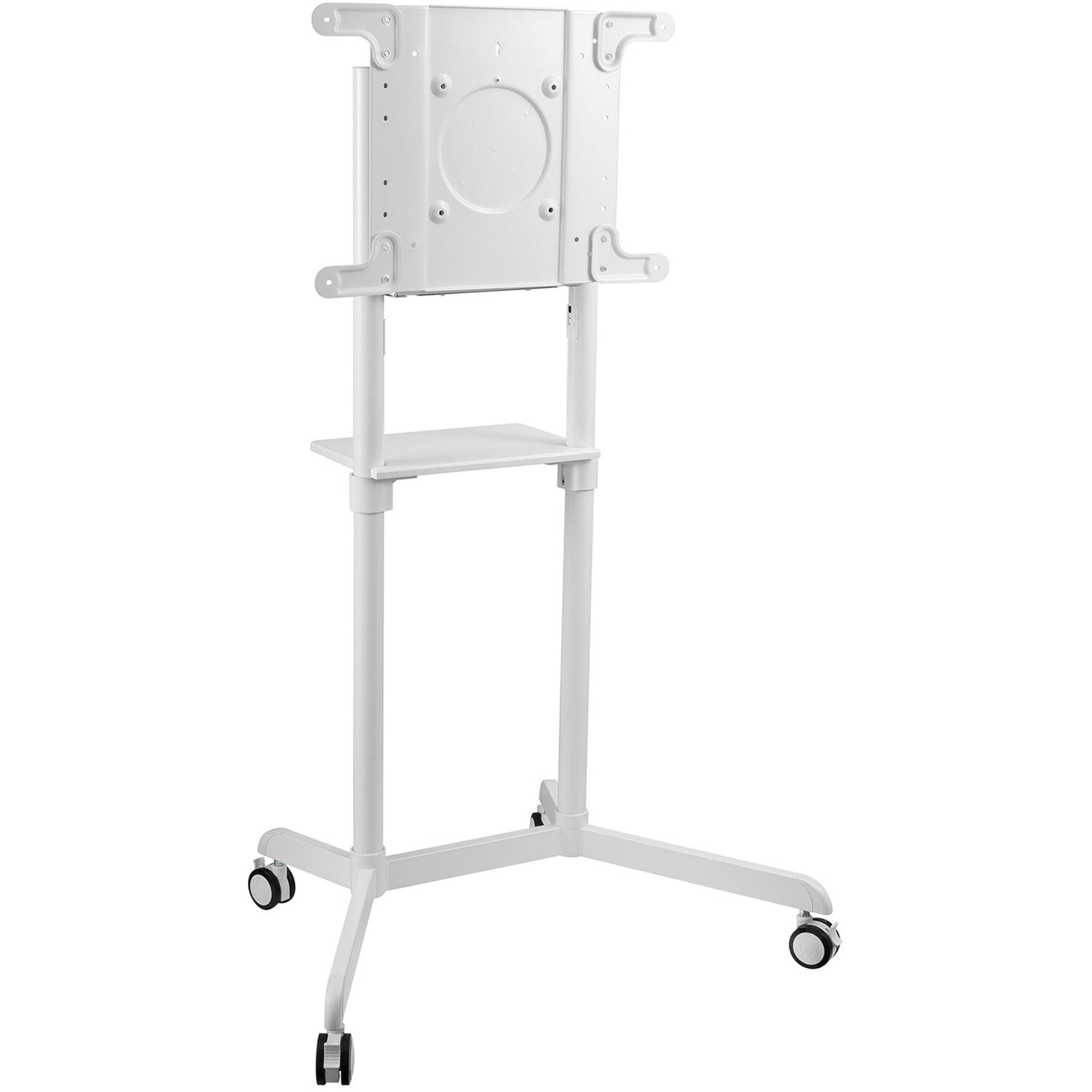 Mount-It! MI-8001 Interactive Display Stand & Mobile TV Flip Cart with Shelf (White)