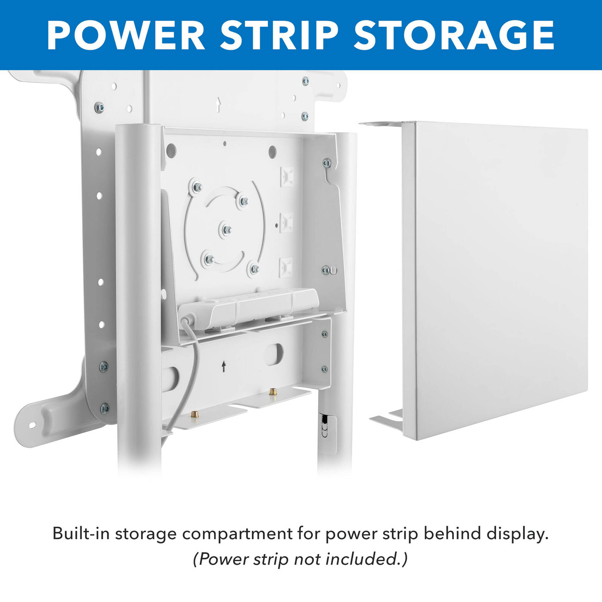 Mount-It! MI-8001 Interactive Display Stand & Mobile TV Flip Cart with Shelf (White)