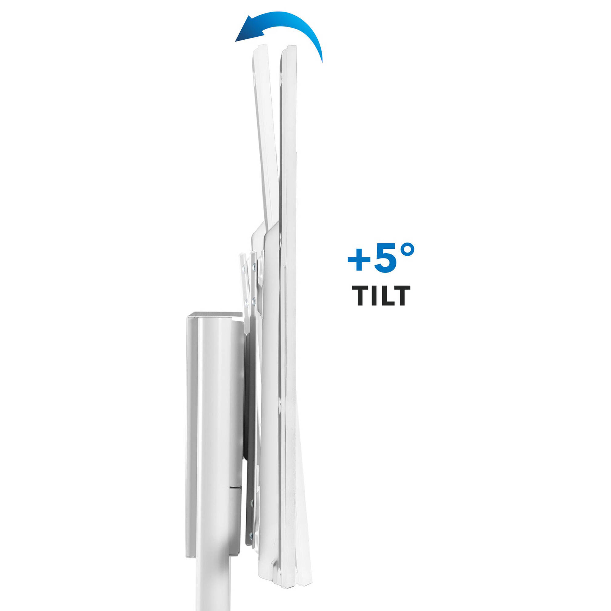 Mount-It! MI-8001 Interactive Display Stand & Mobile TV Flip Cart with Shelf (White)