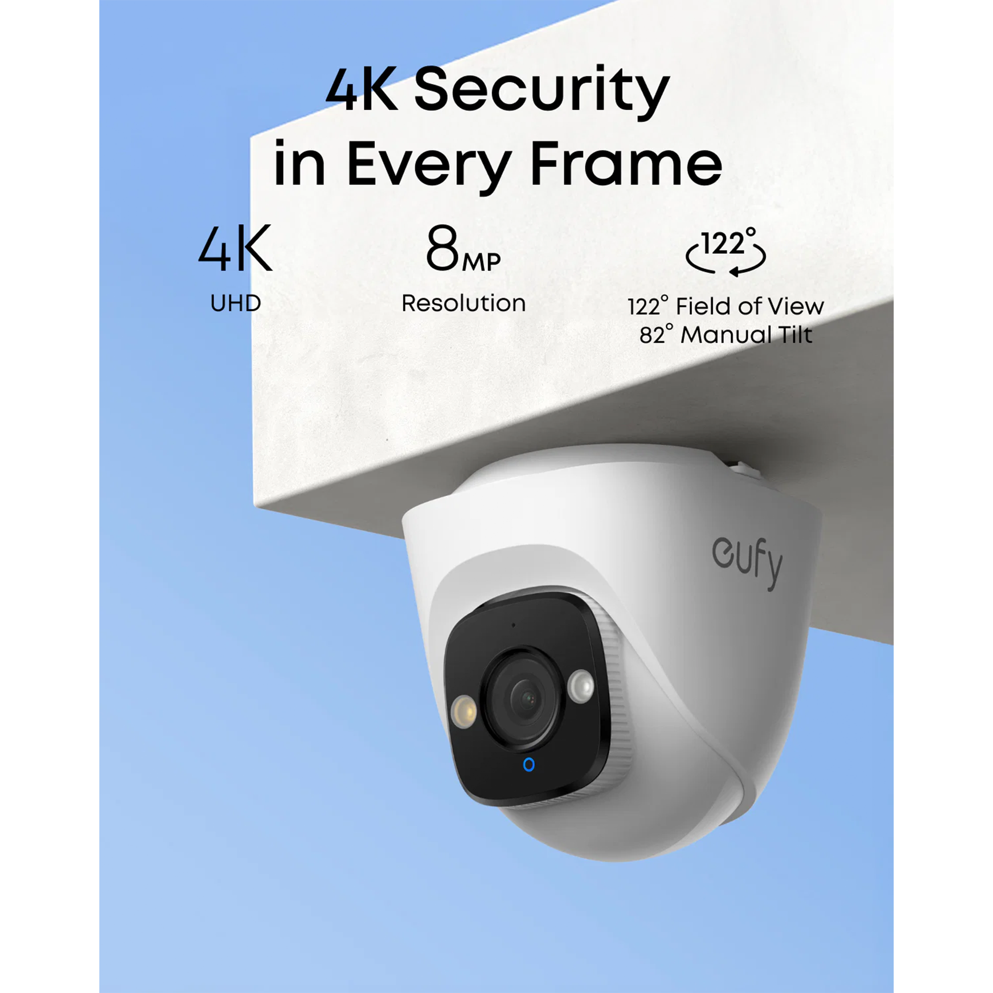 eufy E41 PoE NVR Security System - 24/7 Recording | Up to 16CH | 2TB HDD | 4 4K Turret Cams | Wired Outdoor Cam | 4K UHD | 122° FOV | Color Night Vision | AI Detection | Red and Blue Strobe