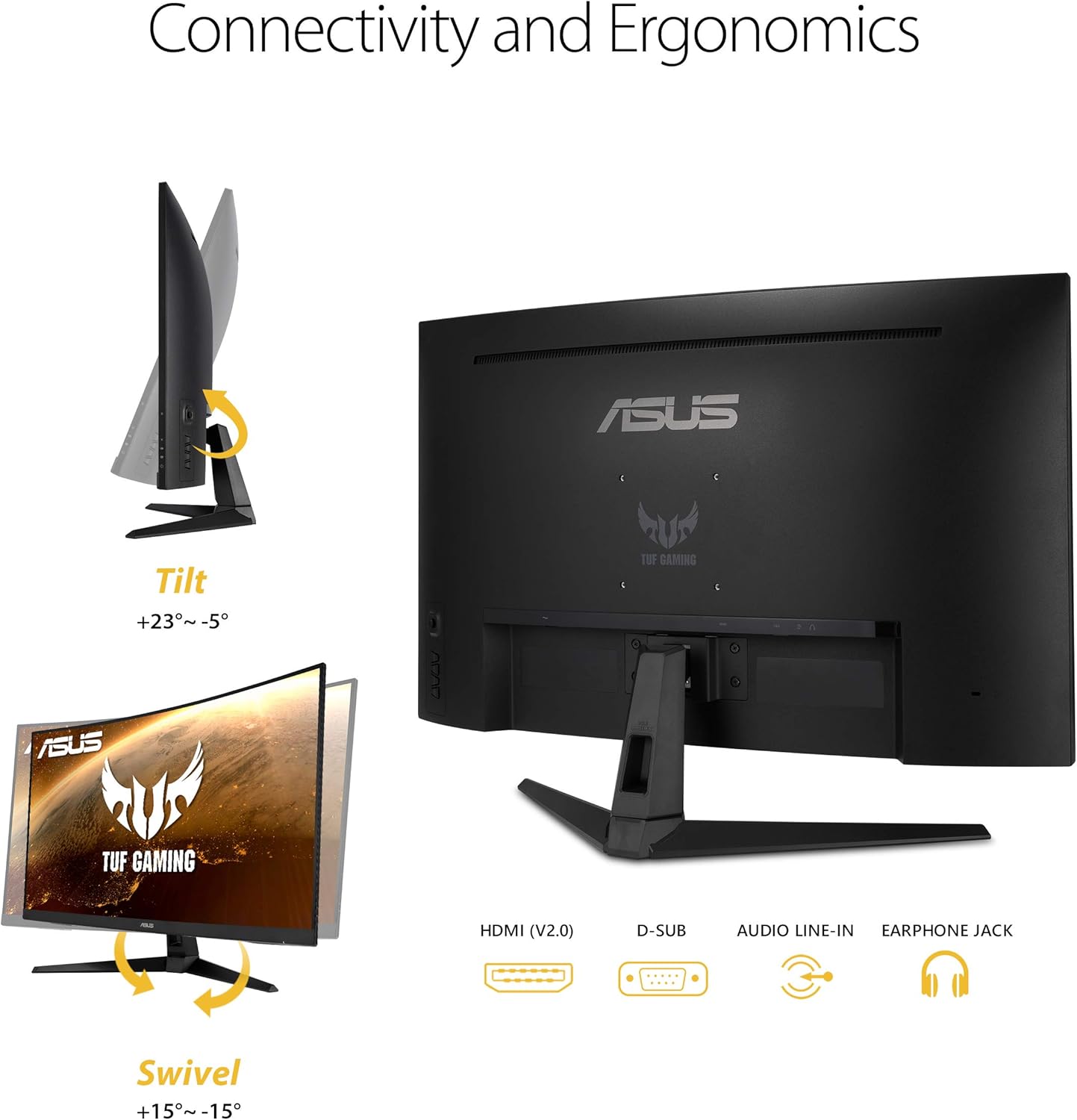 ASUS TUF VG328H1B 31.5" 165 Hz Curved Gaming LCD Monitor