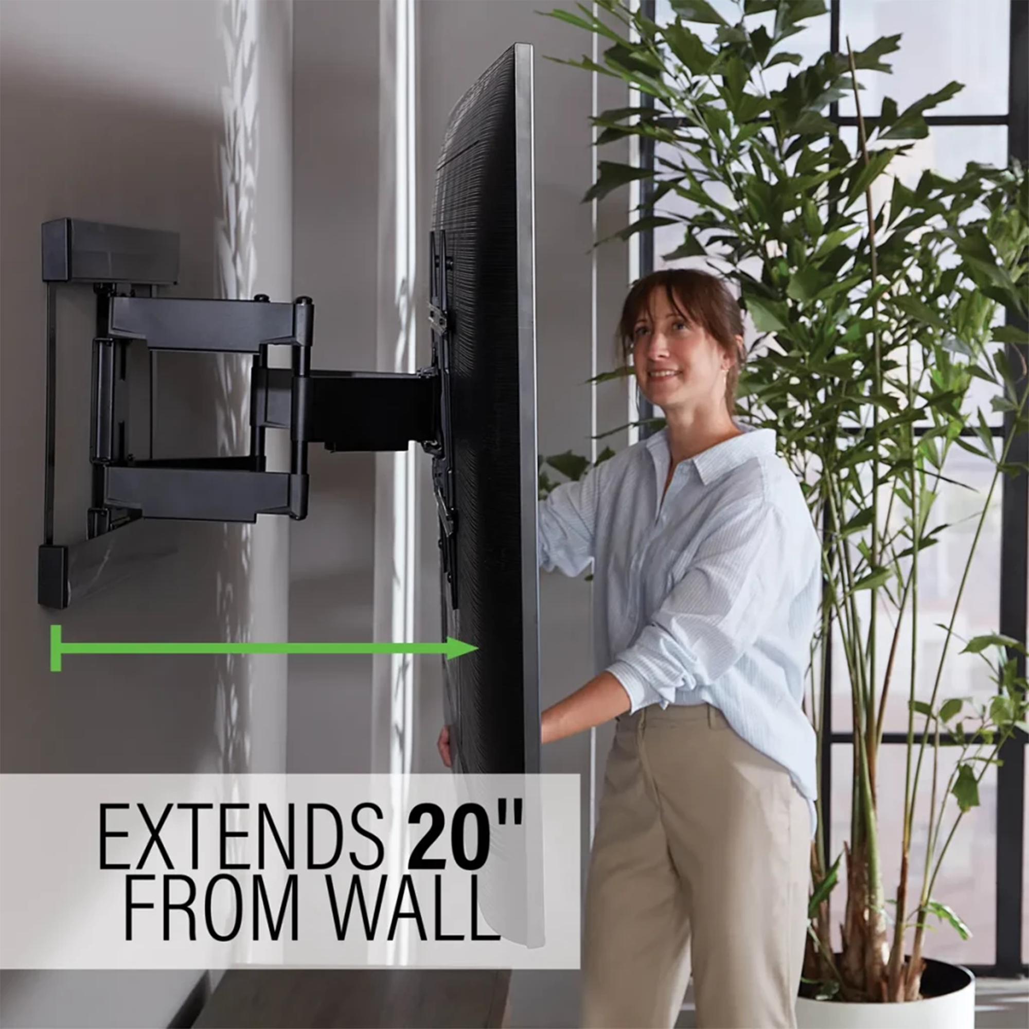 SANUS VLFS820-B2 Super Slim Full-Motion TV Mount for Most 40"-90" TVs up to 125 lbs