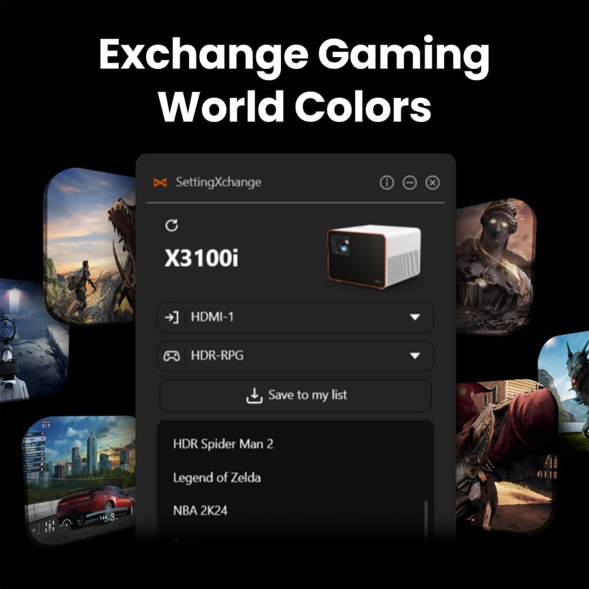 BenQ X3100i 3300-Lumen XPR UHD 4K 4LED DLP Smart Console Gaming Projector