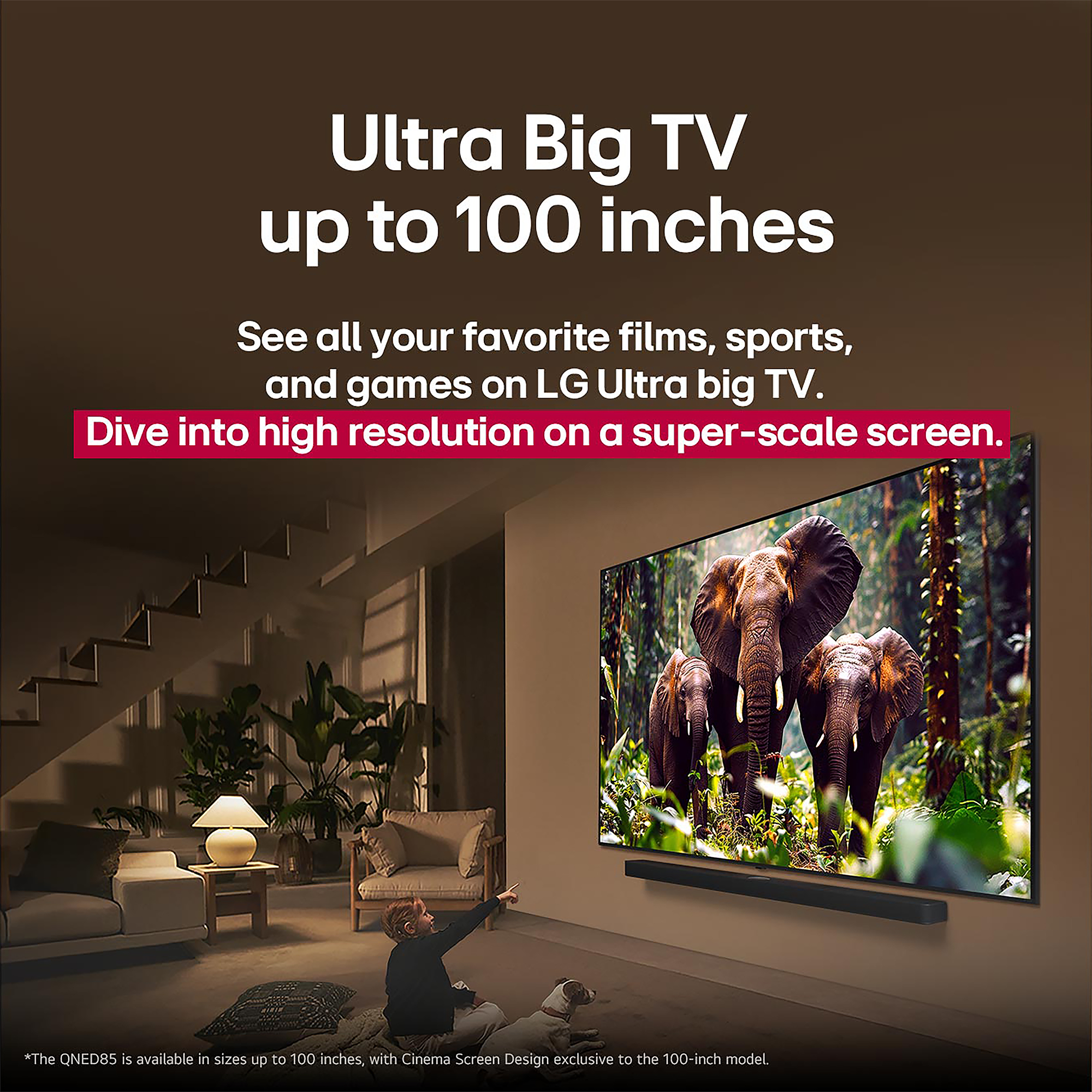LG QNED evo AI QNED85A 100" 4K HDR Smart Mini-LED TV - 100QNED85AU
