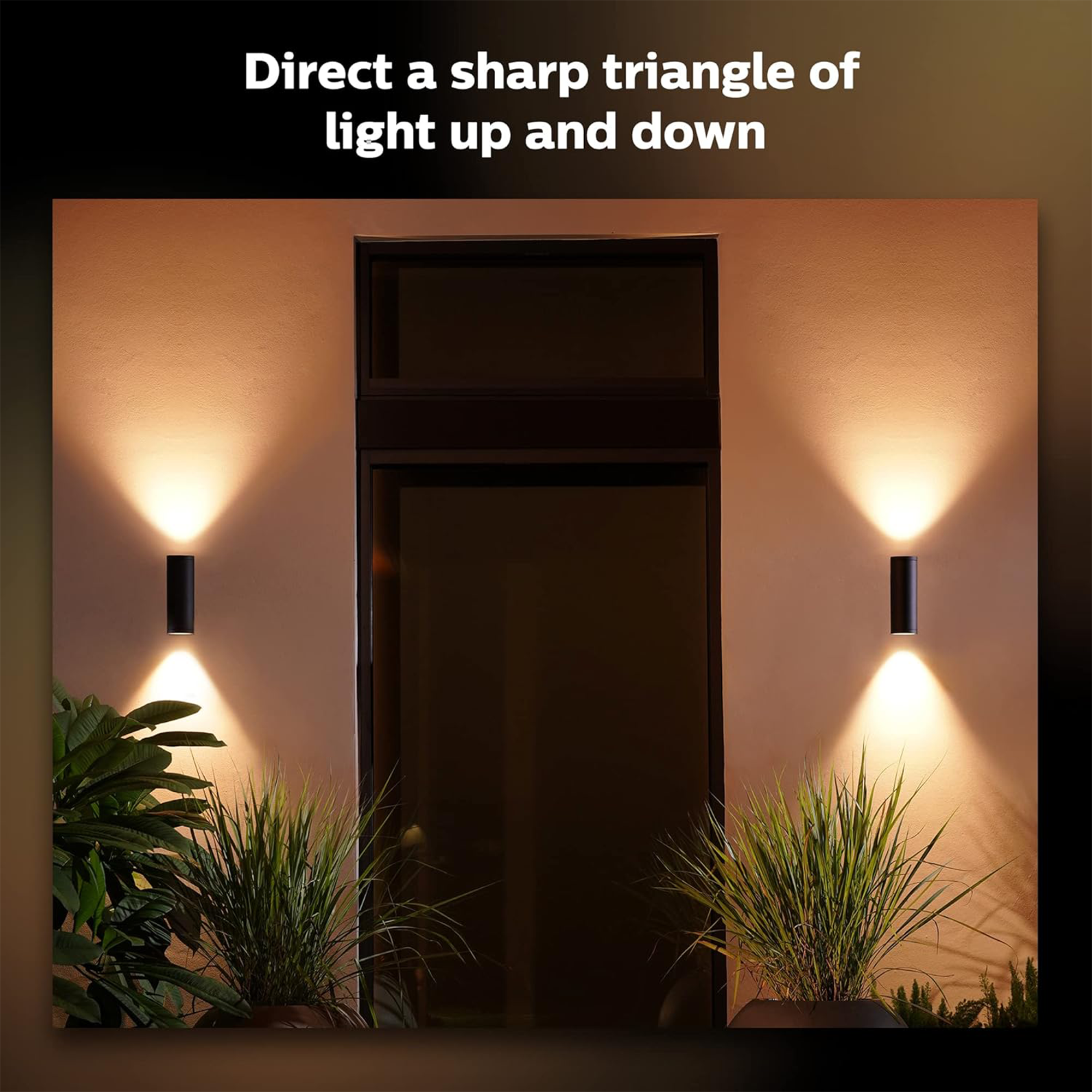 Philips Hue Appear Outdoor Smart Wall Light – Black (White and Color Ambiance)