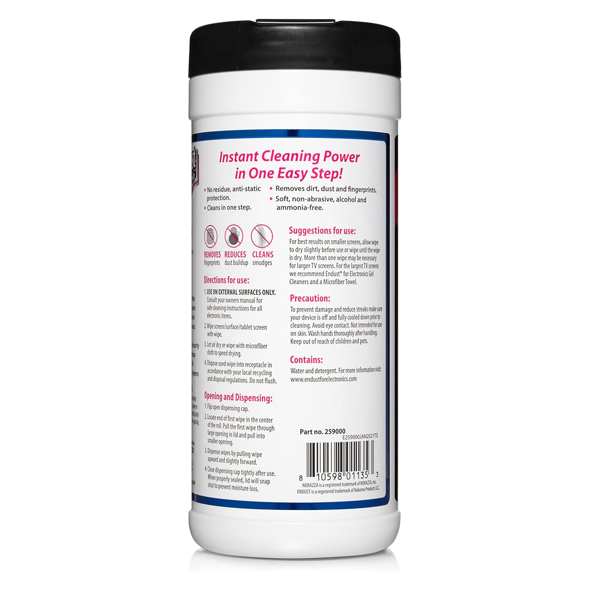 Endust for Electronics Multi Surface Cleaner Anti Static Wipes (70 Count)